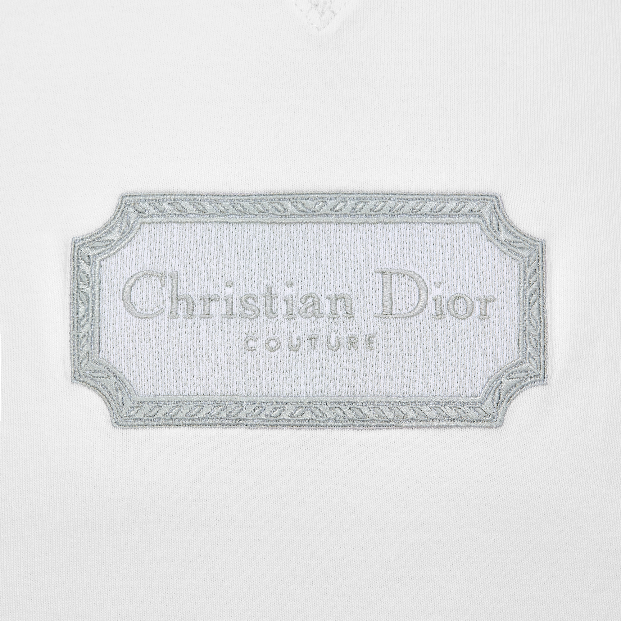 宽松版型 T 恤 白色棉质平纹针织面料 Christian Dior Couture 标志 E09