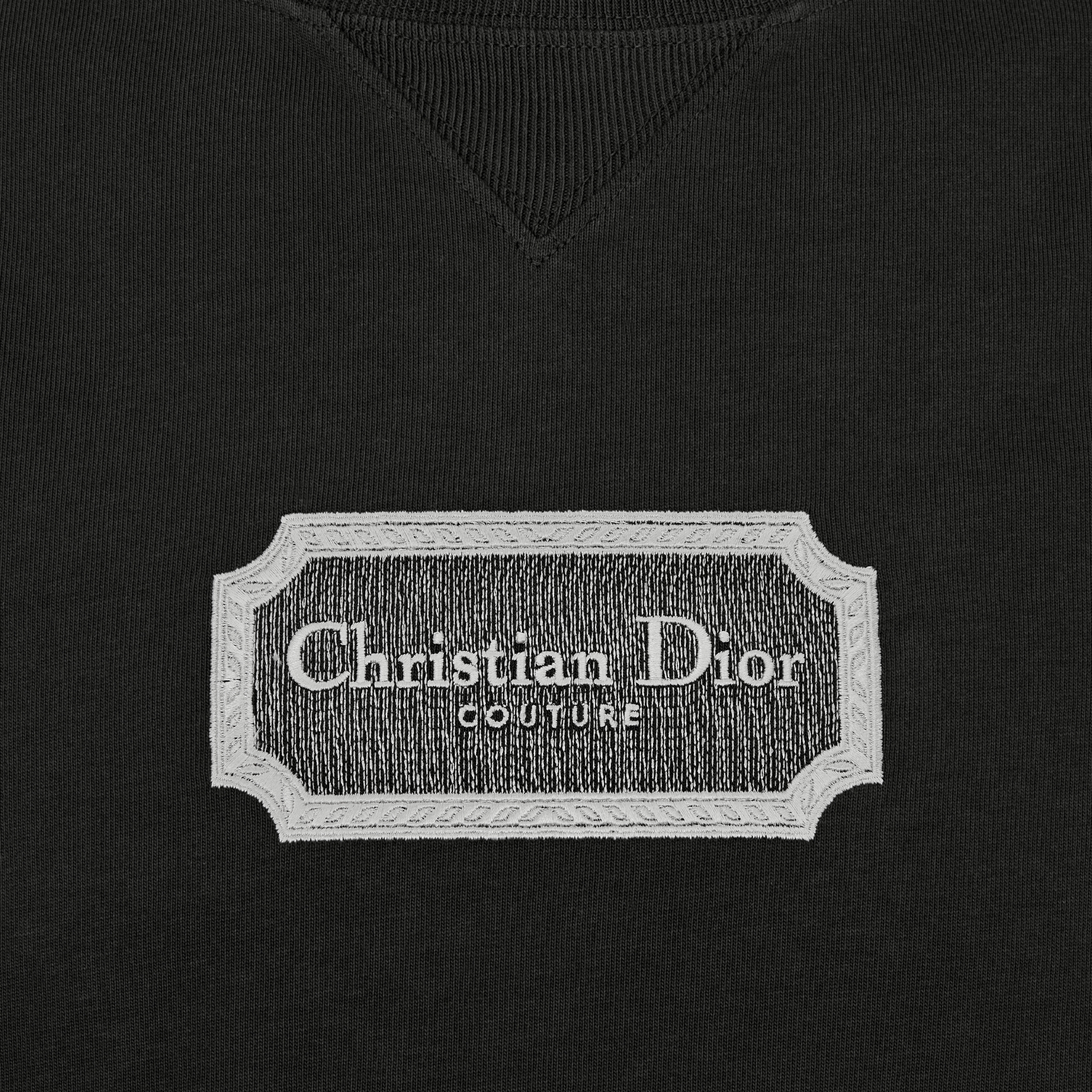 宽松版型 T 恤 黑色棉质平纹针织面料 Christian Dior Couture 标志 E09