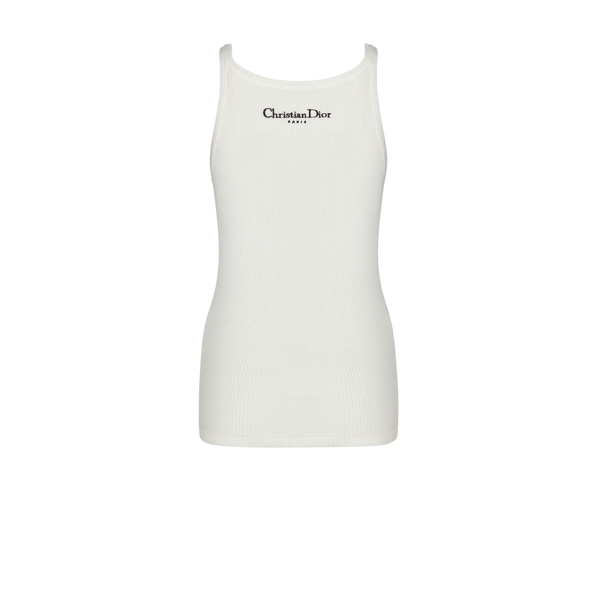 背心 白色棉质罗纹针织面料 E08