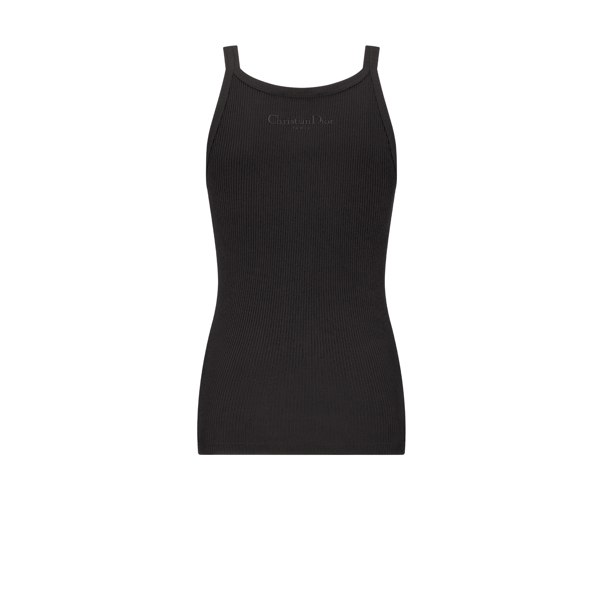 背心 黑色棉质罗纹针织面料 E08