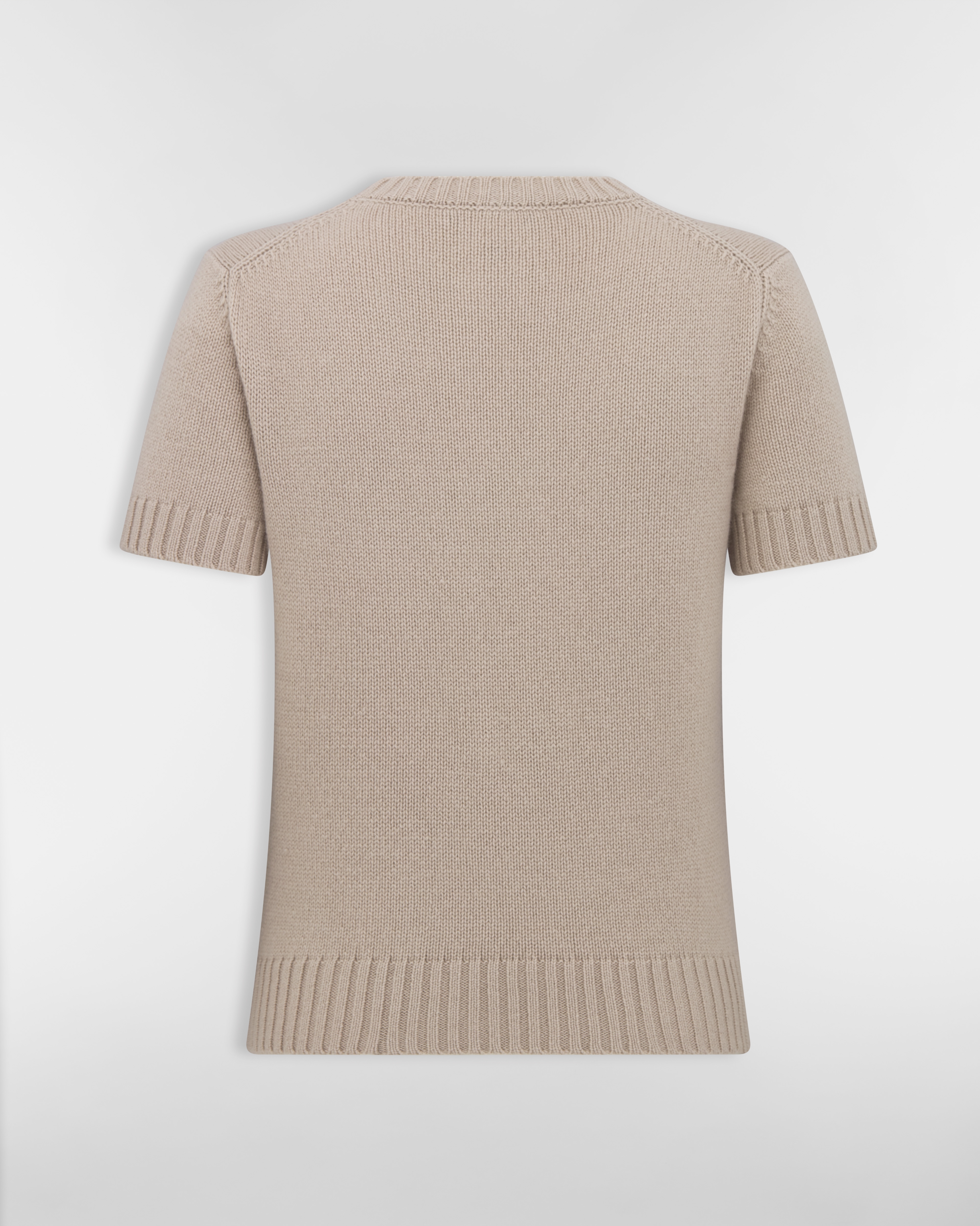 短袖针织衫 米色山羊绒织物 E08