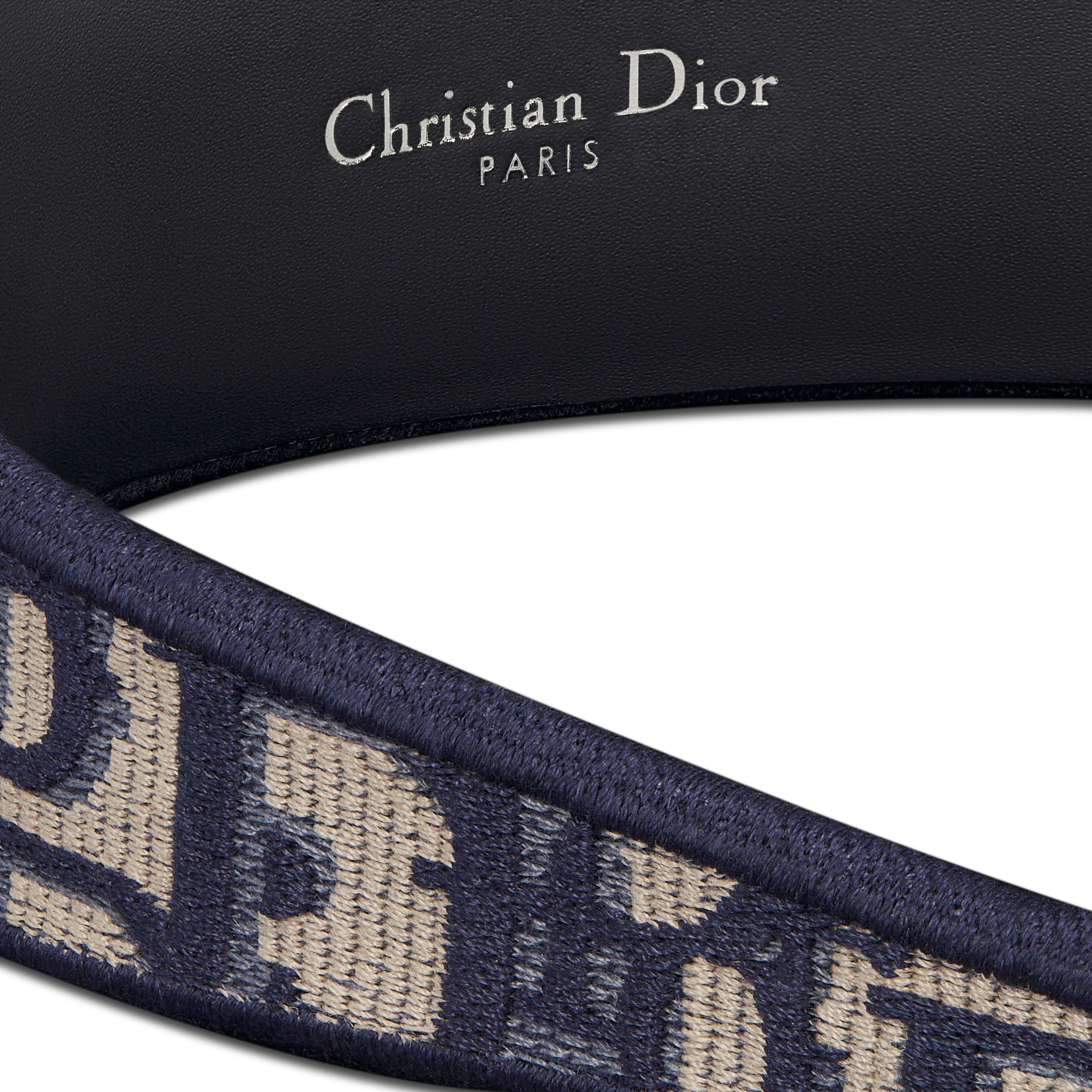 Dior Band 发带 海军蓝色刺绣 Oblique 印花 E04