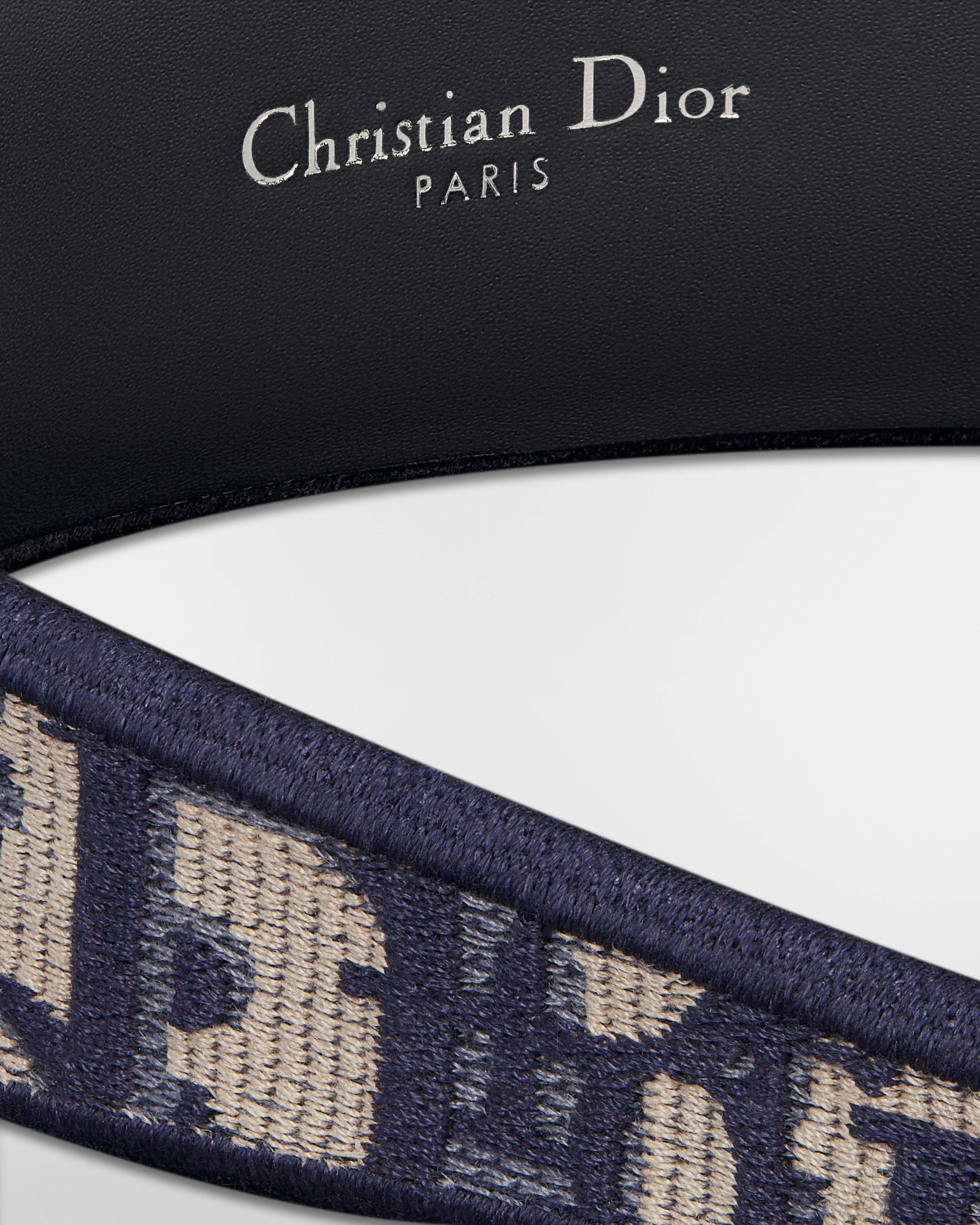 Dior Band 发带 海军蓝色刺绣 Oblique 印花 E04