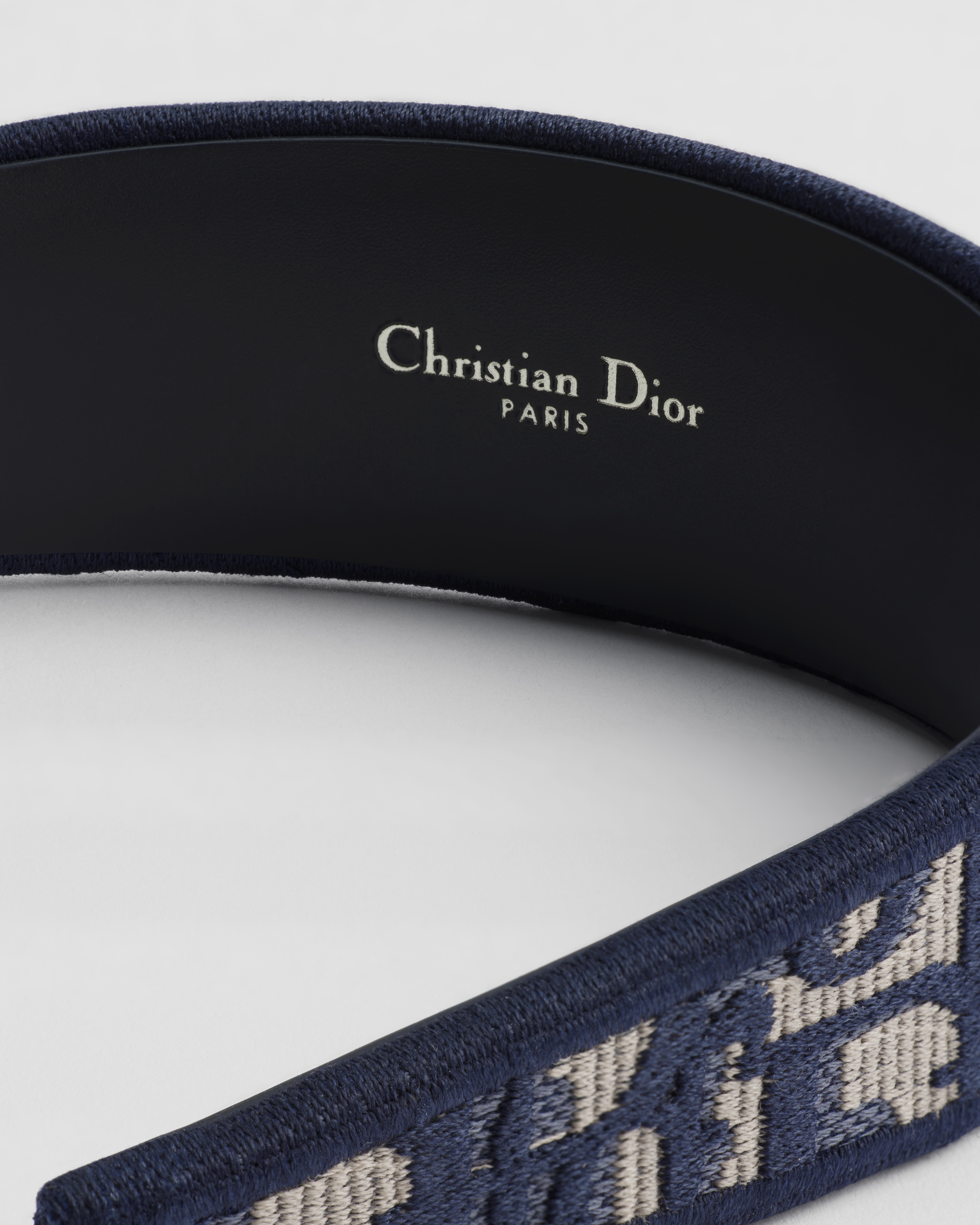 Dior Band 发带 海军蓝色刺绣 Oblique 印花 E09