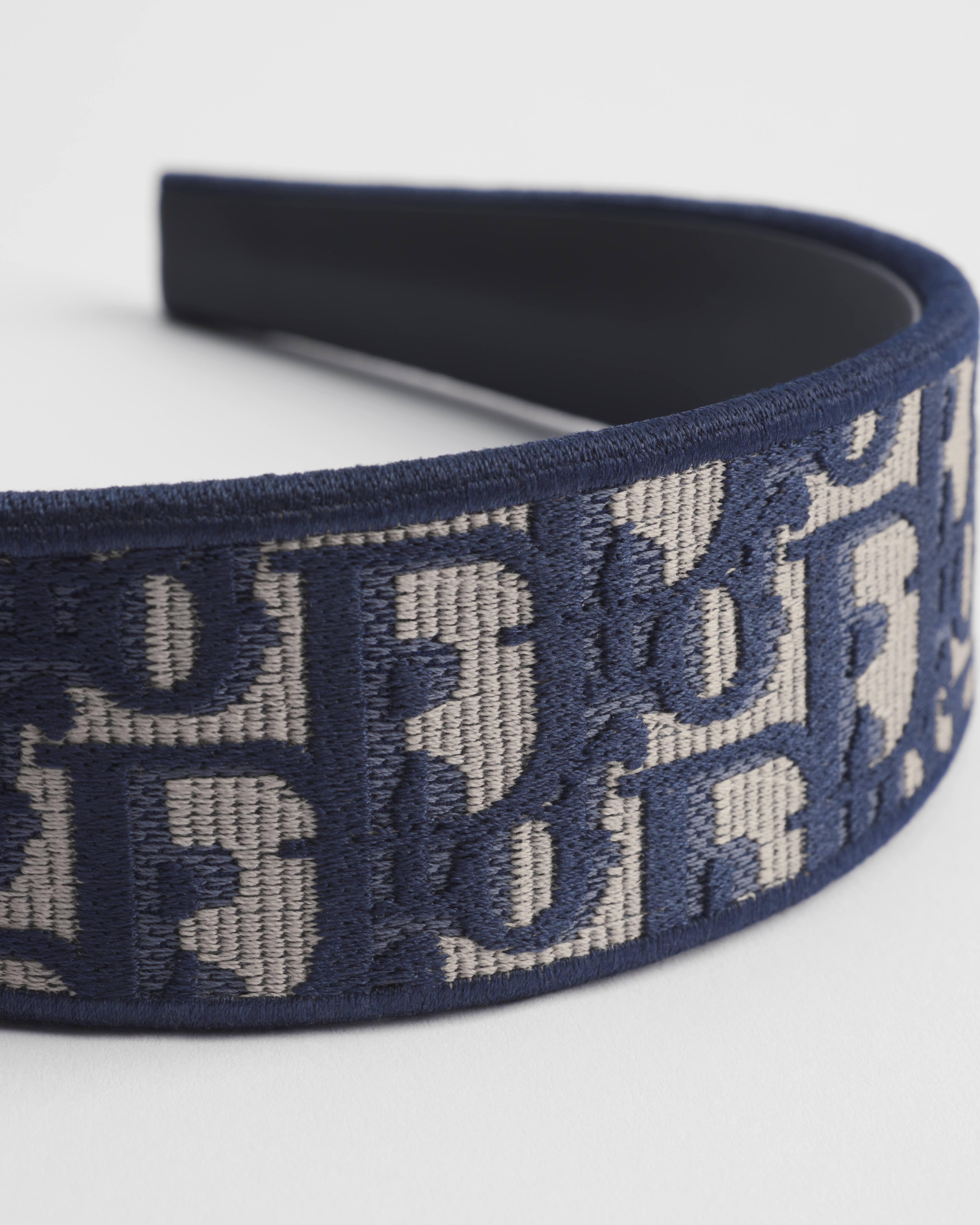 Dior Band 发带 海军蓝色刺绣 Oblique 印花 E10