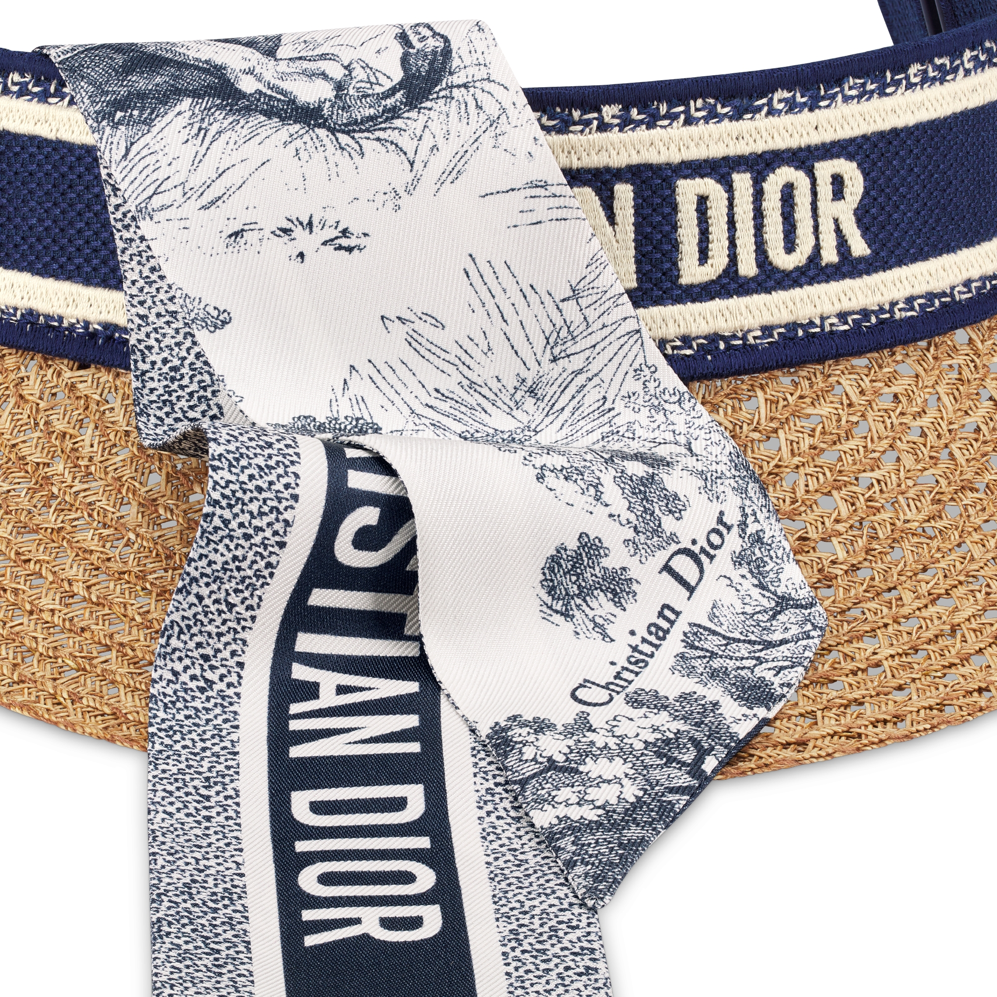 D-Ocean Mitzah 遮阳帽 纸编搭配蓝色与白色刺绣饰带 E09