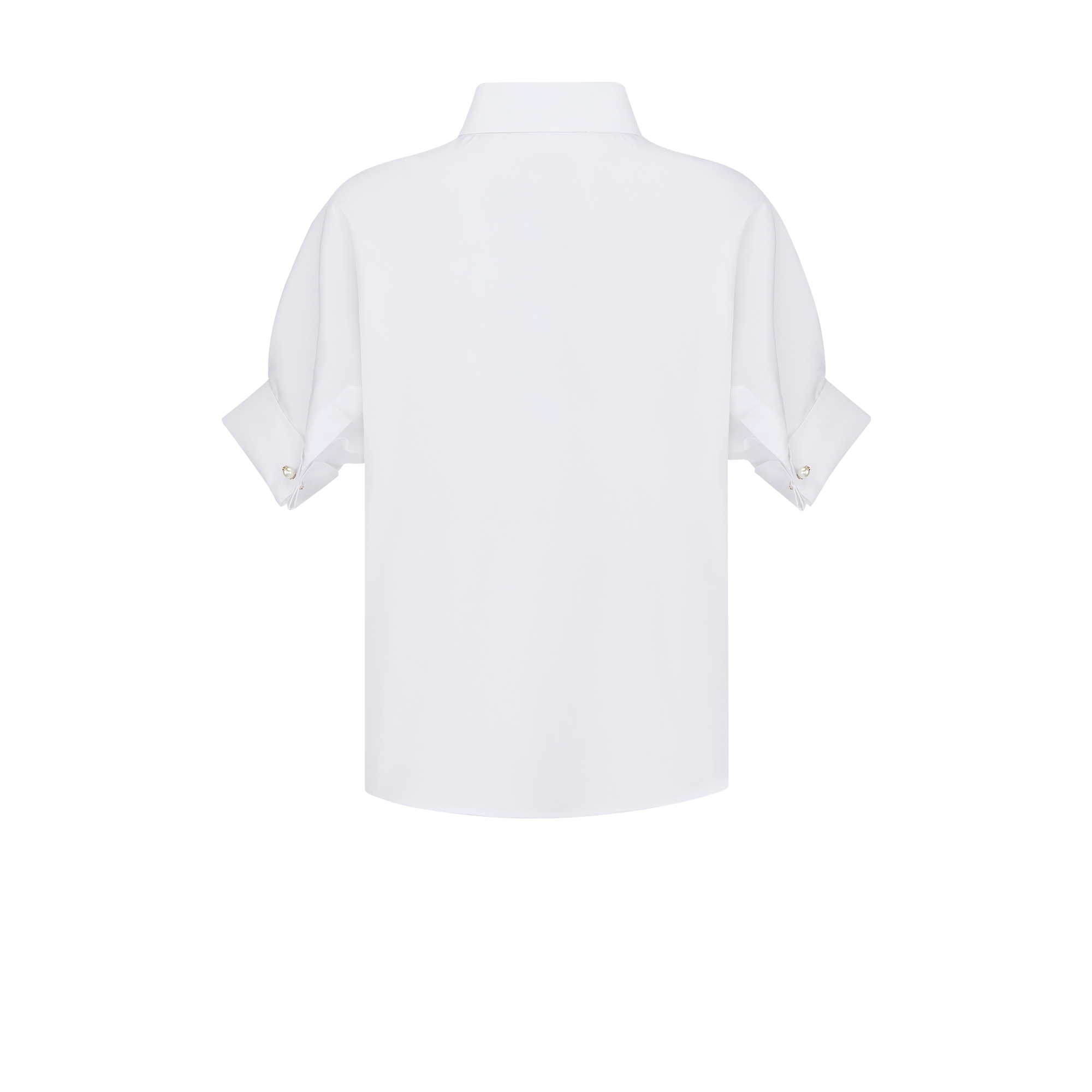 衬衫 白色棉府绸搭配泡泡袖 E08