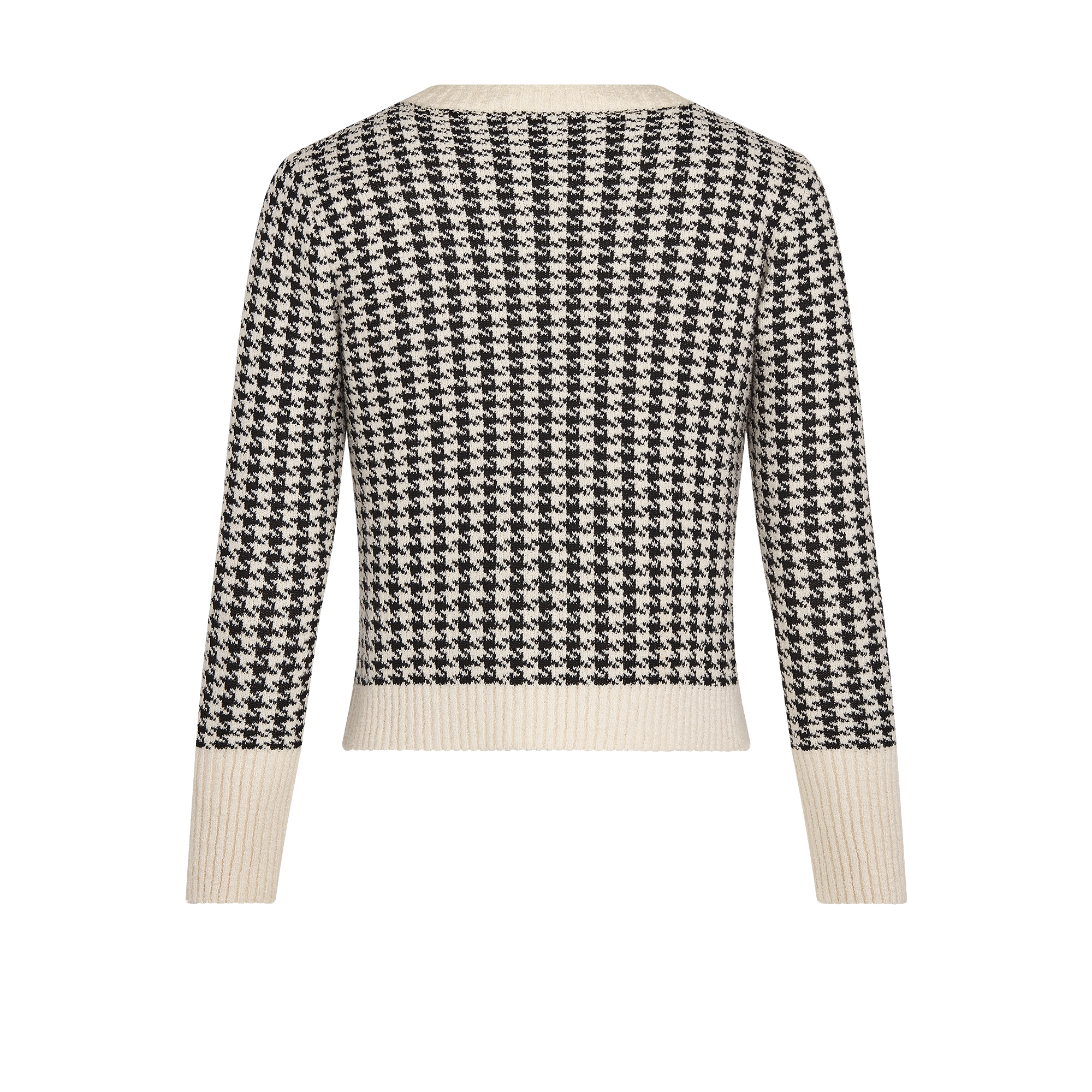 两件套 黑色和白色棉质混纺针织科技面料千鸟格纹图案 E08