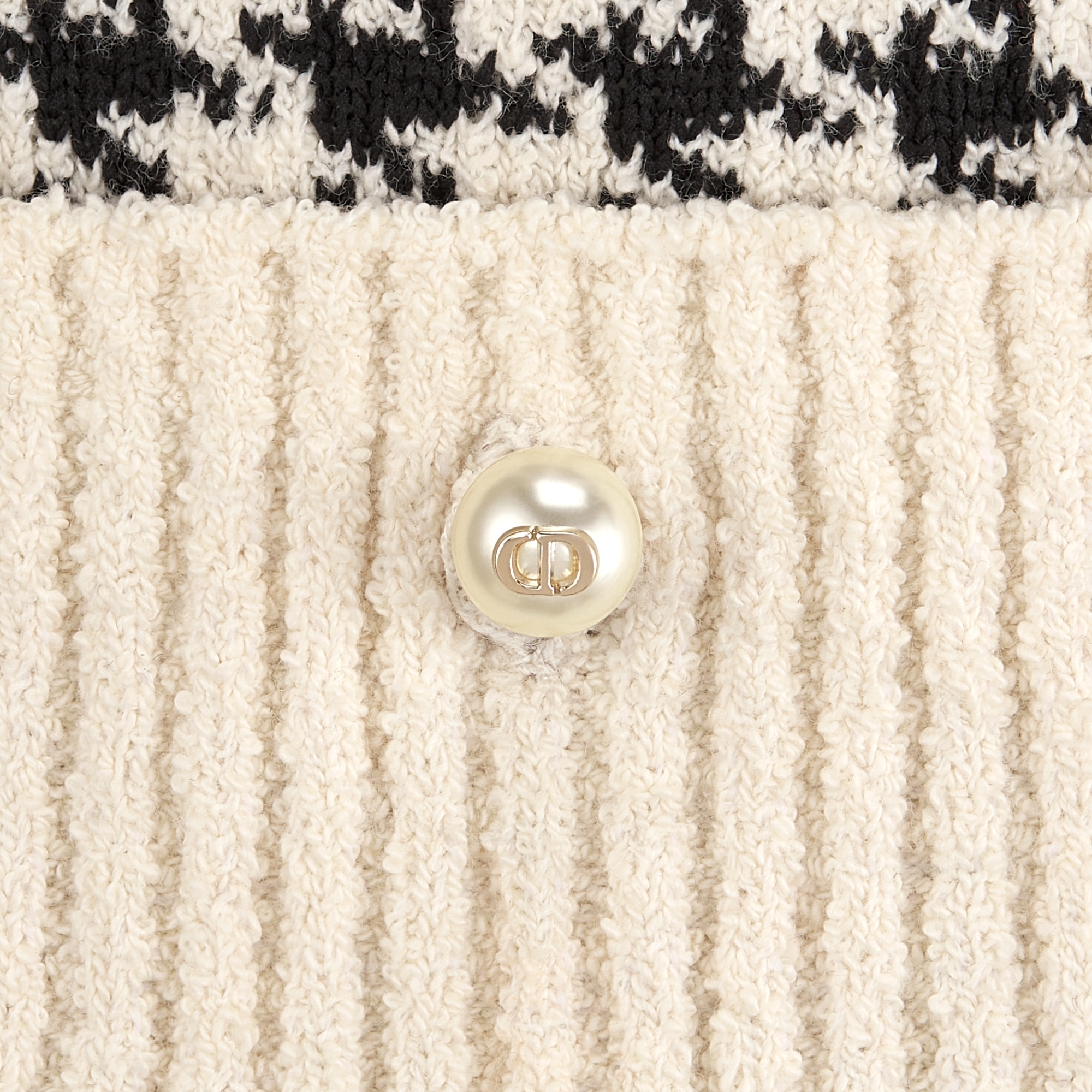 两件套 黑色和白色棉质混纺针织科技面料千鸟格纹图案 E13