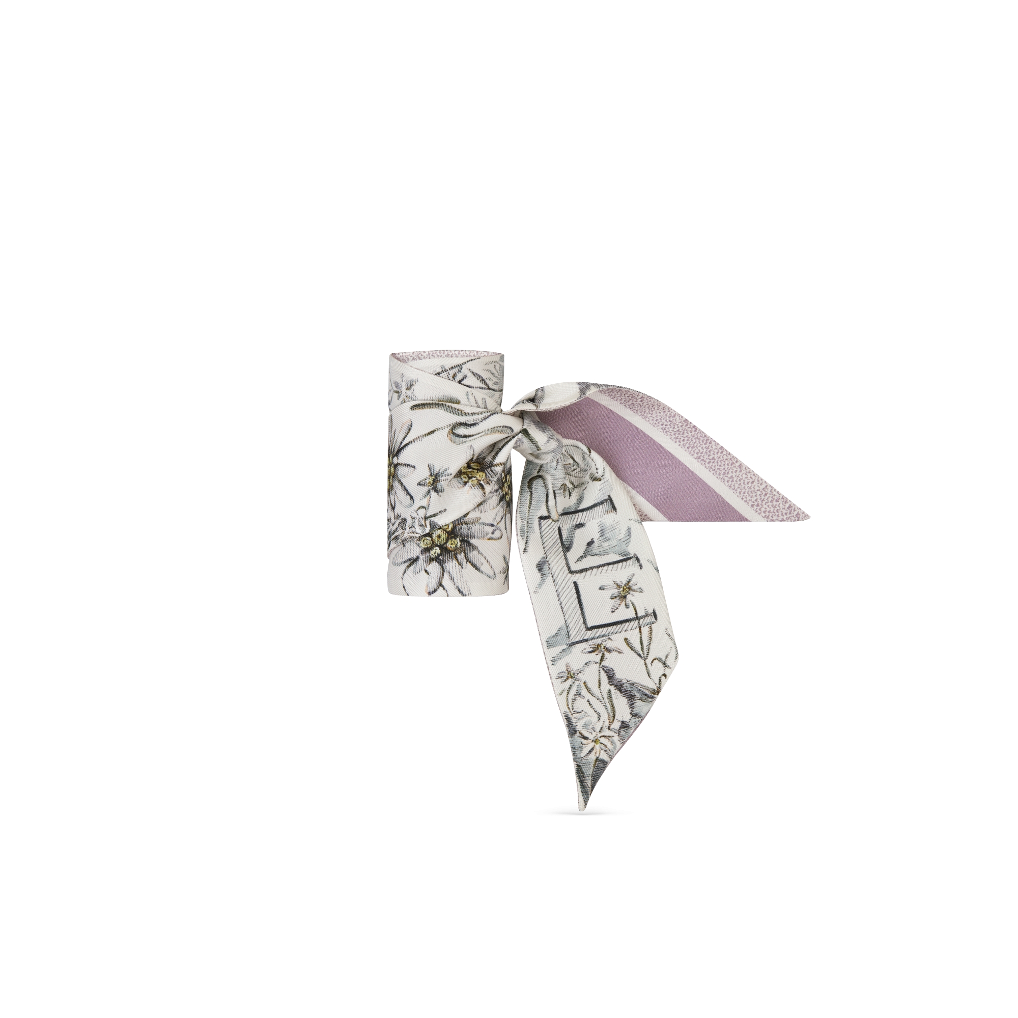 ABCDior Mitzah 丝巾 象牙色桑蚕丝斜纹面料多色 E Edelweiss - Étoile 图案印花 E03