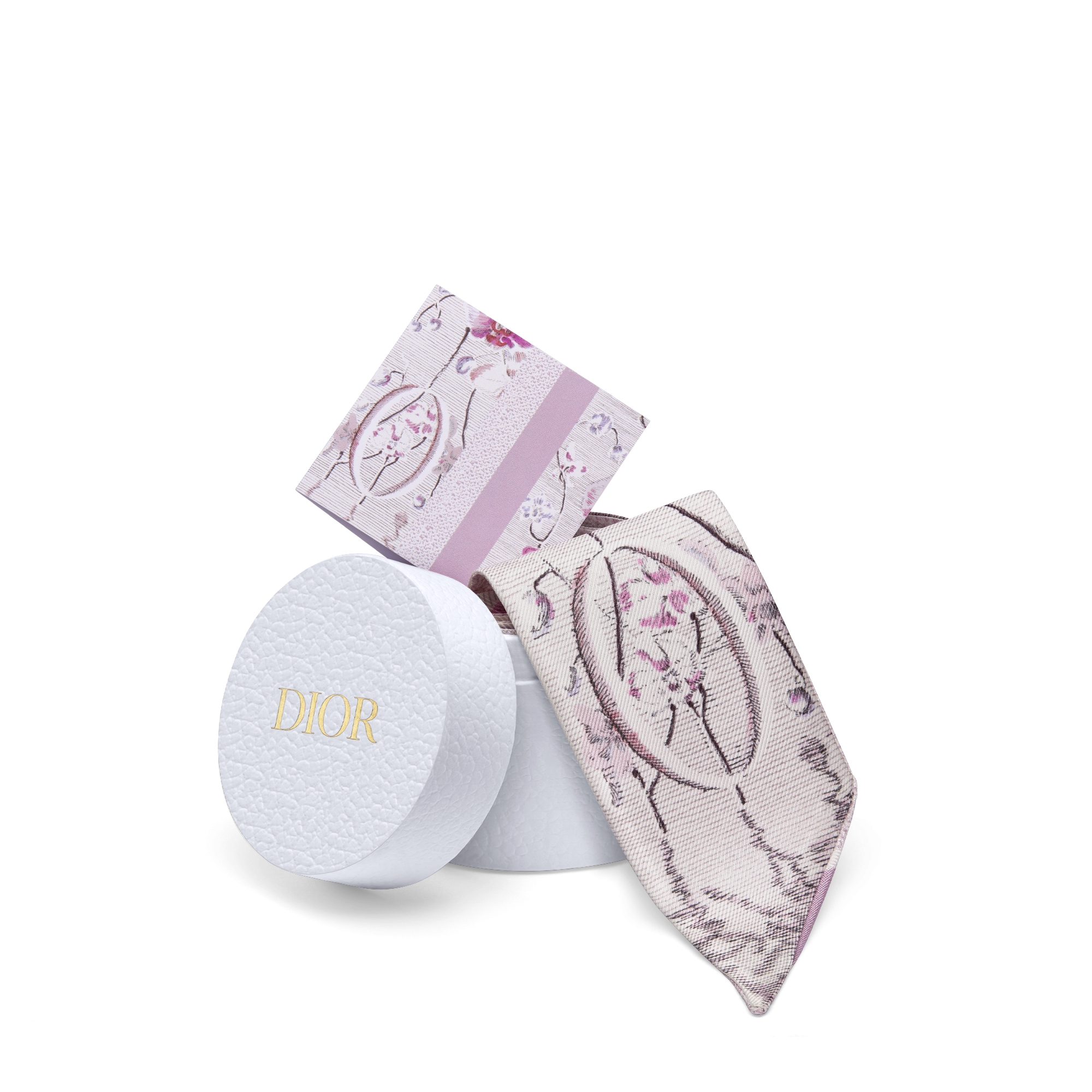 ABCDior Mitzah 丝巾 象牙色桑蚕丝斜纹面料多色 O Orchidée - Ombre 图案印花 E10