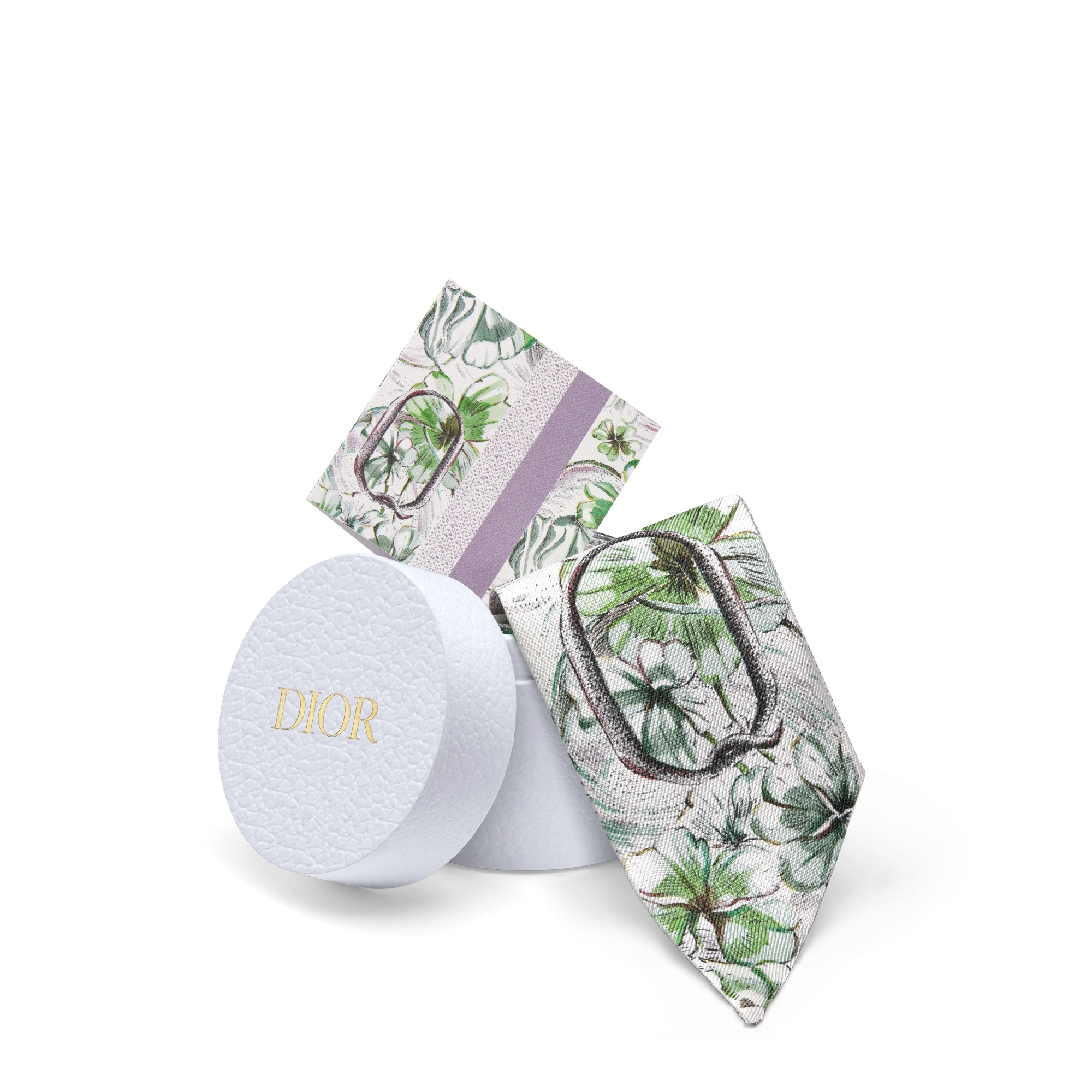 ABCDior Mitzah 丝巾 象牙色桑蚕丝斜纹面料多色 Q Quadrilobe - Quand Vient le Soir 图案印花 E10