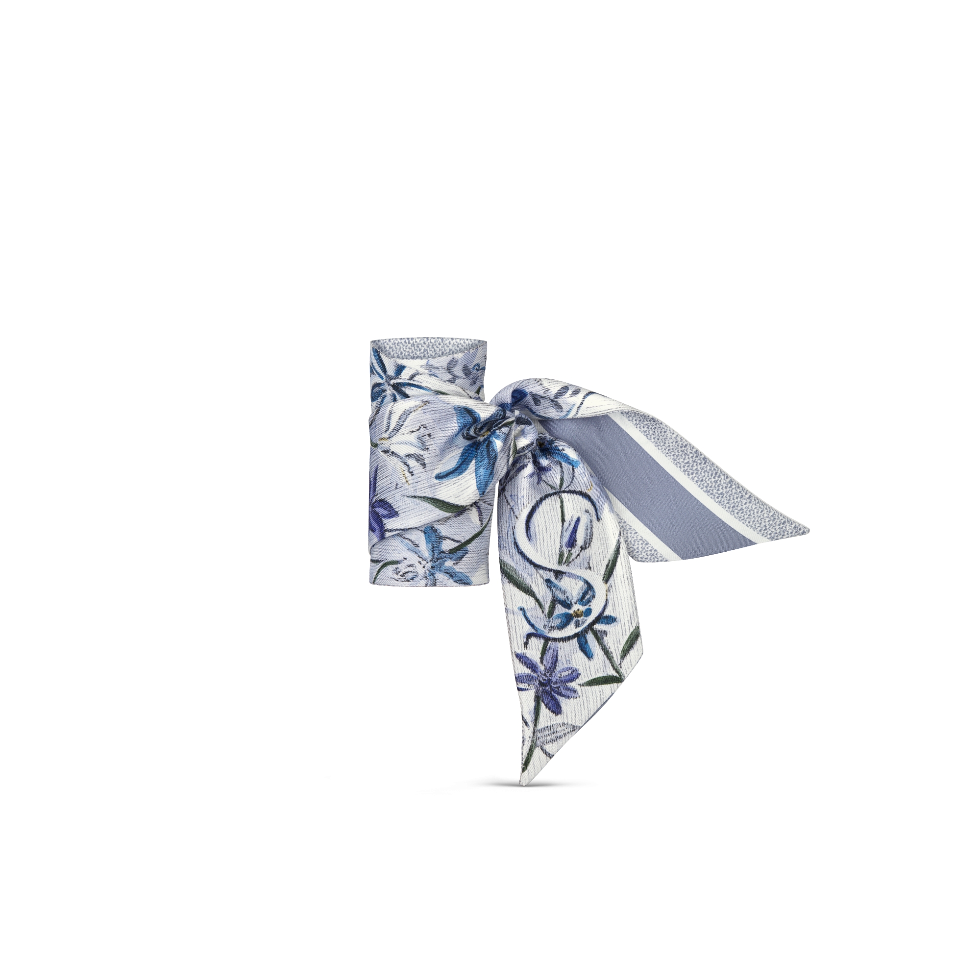 ABCDior Mitzah 丝巾 象牙色桑蚕丝斜纹面料多色 S Scille - Souffler 图案印花 E03