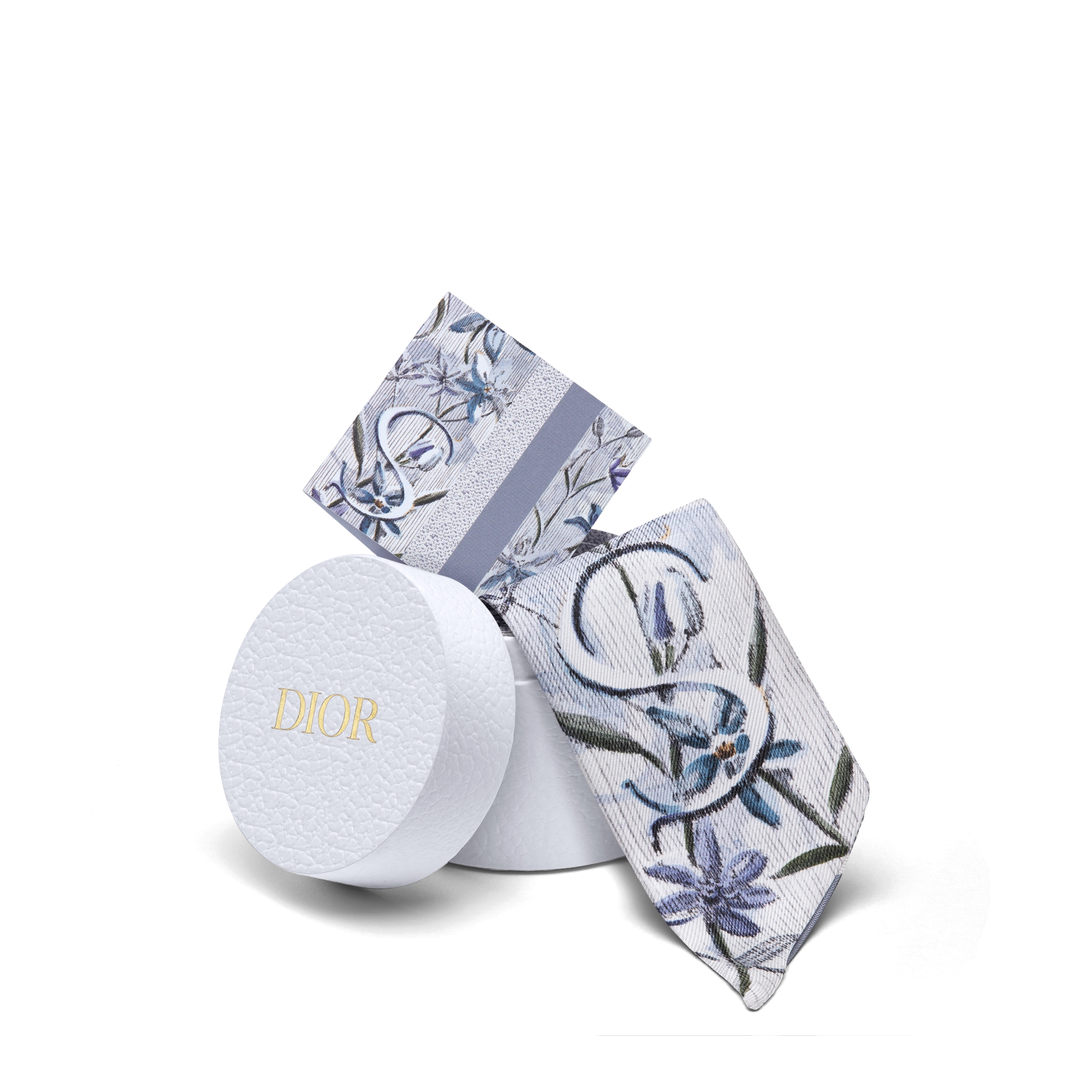 ABCDior Mitzah 丝巾 象牙色桑蚕丝斜纹面料多色 S Scille - Souffler 图案印花 E10