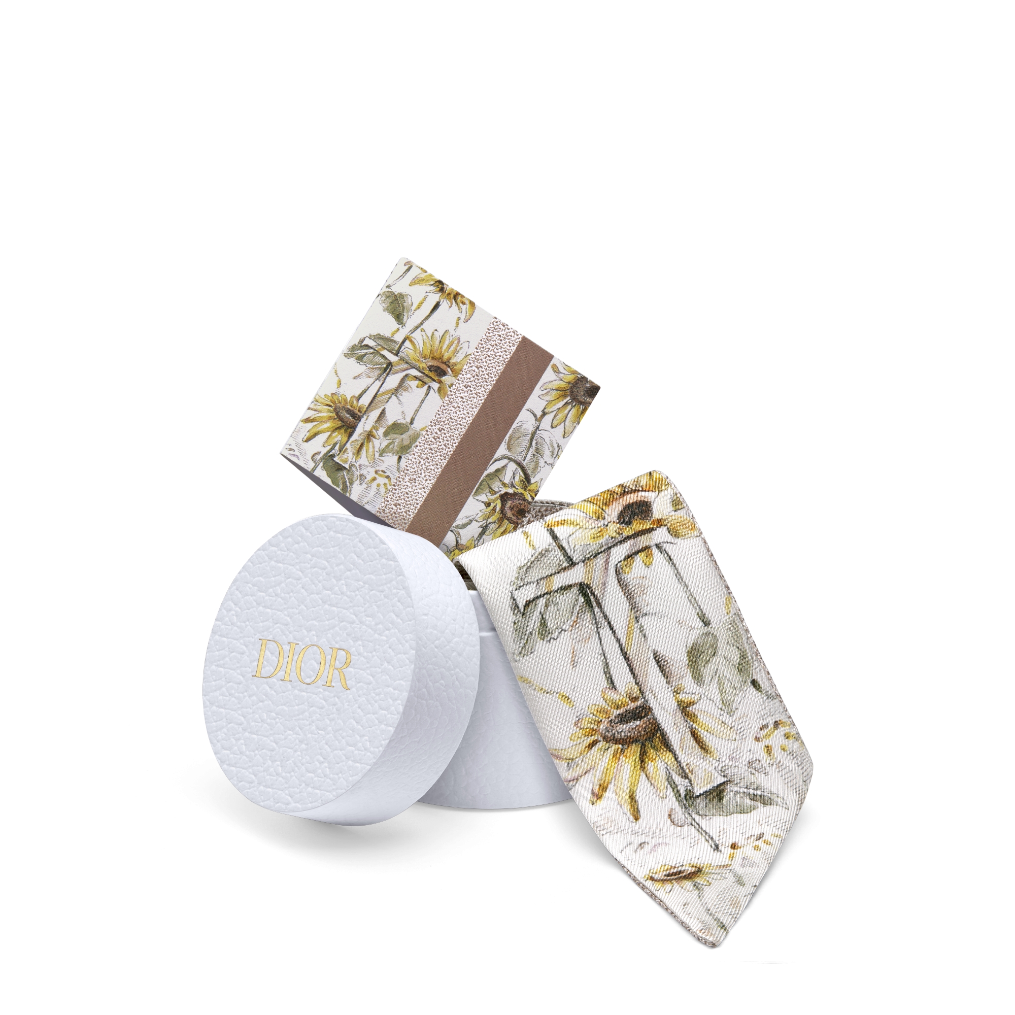 ABCDior Mitzah 丝巾 象牙色桑蚕丝斜纹面料多色 T Tournesol - Trésor 图案印花 E10