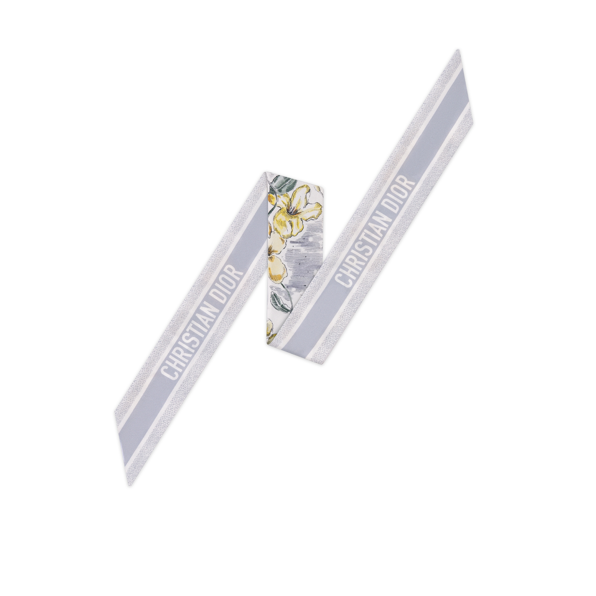 ABCDior Mitzah 丝巾 象牙色桑蚕丝斜纹面料多色 U Uncarina - Univers 图案印花 E08