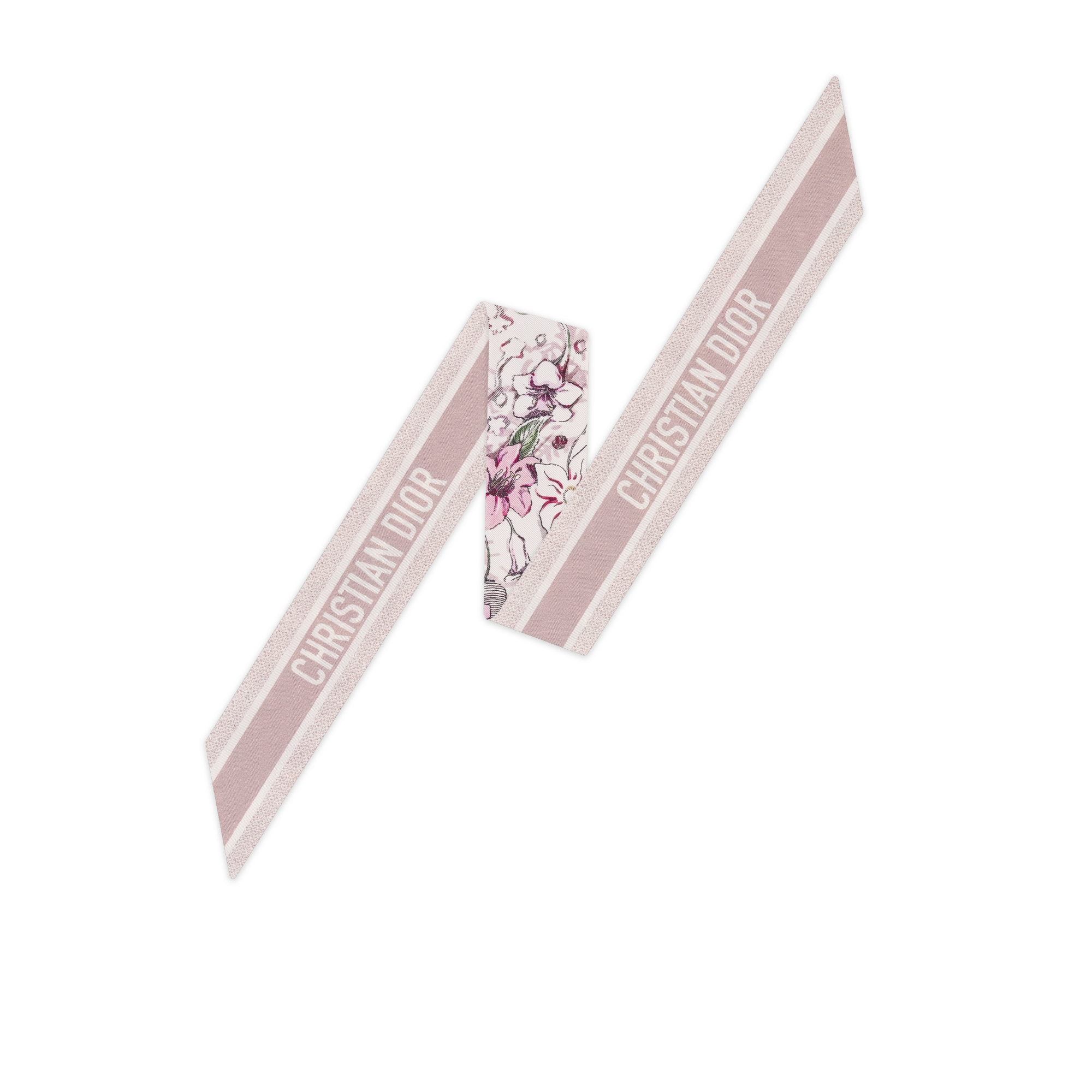 ABCDior Mitzah 丝巾 象牙色桑蚕丝斜纹面料多色 W Weigela - Wax 图案印花 E08