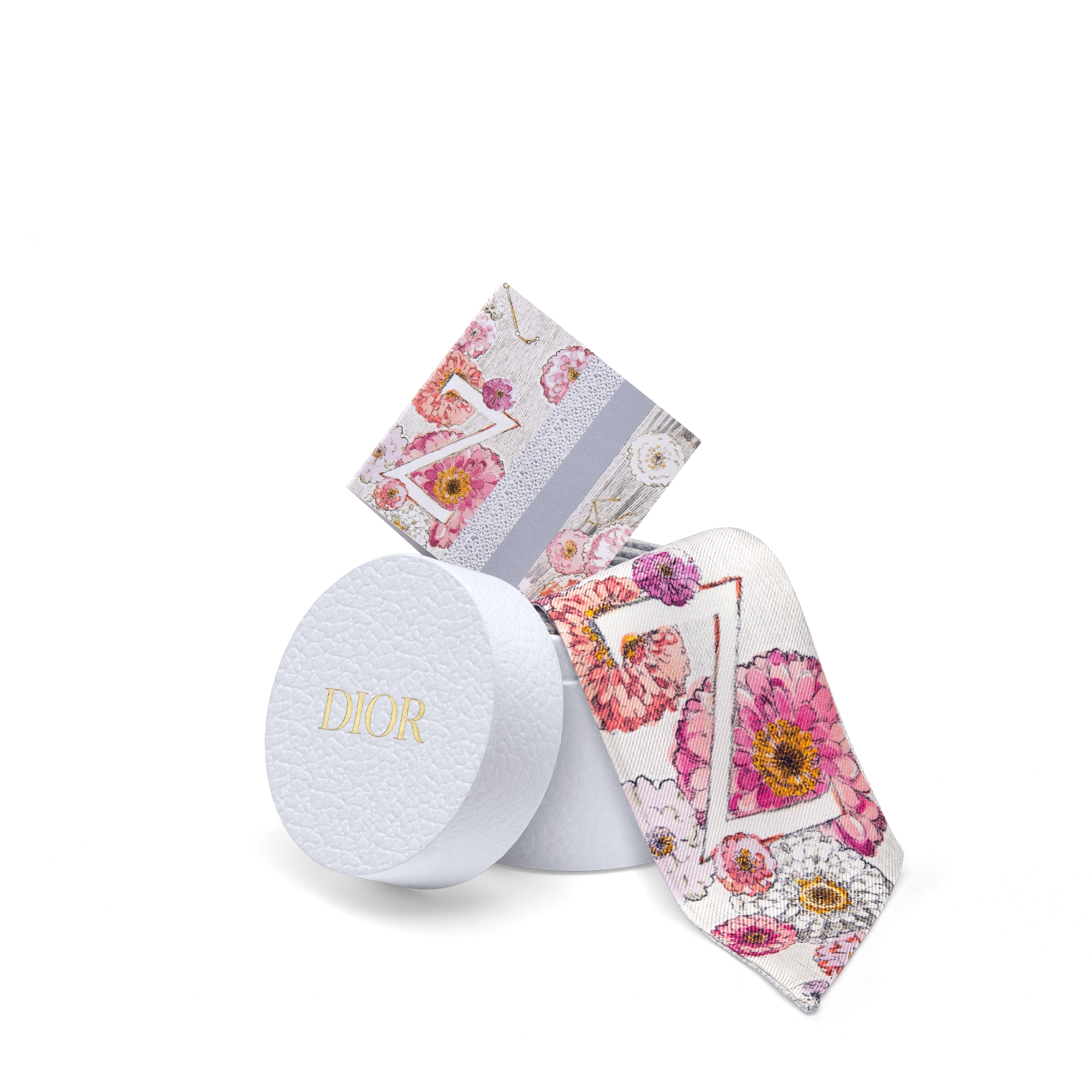 ABCDior Mitzah 丝巾 象牙色桑蚕丝斜纹面料多色 Z Zinnia - Zodiaque 图案印花 E10