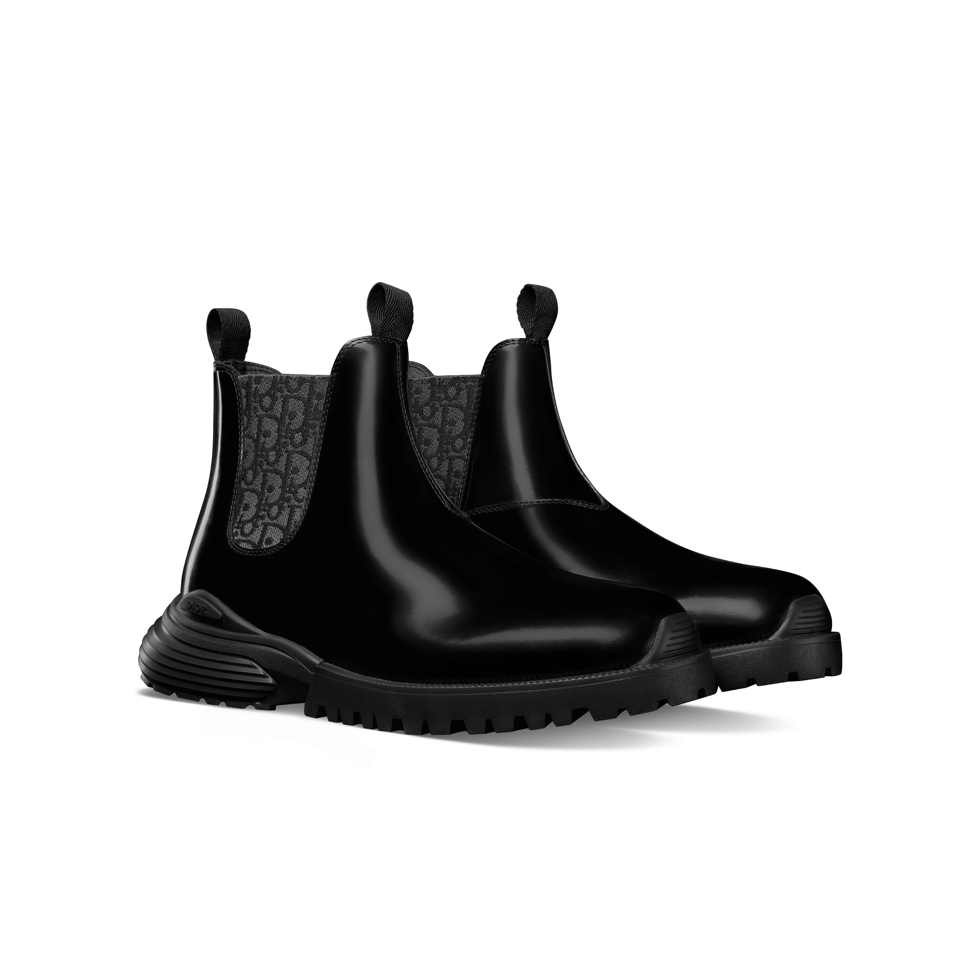 Dior Combat 切尔西短靴 黑色抛光牛皮革 E03