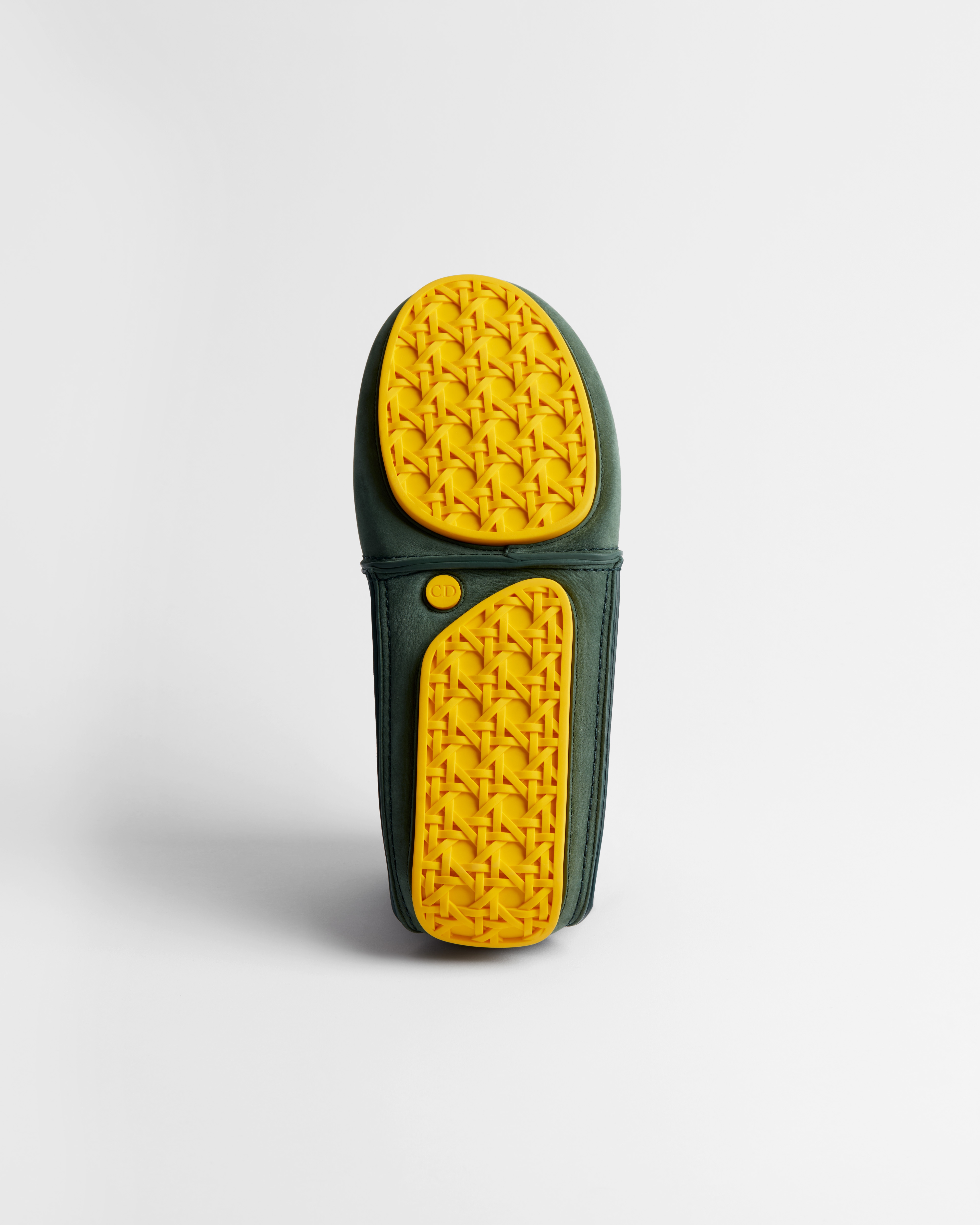 Dior Roadie 系带靴子 绿色磨砂革搭配绿色和海军蓝色绒面革 E10