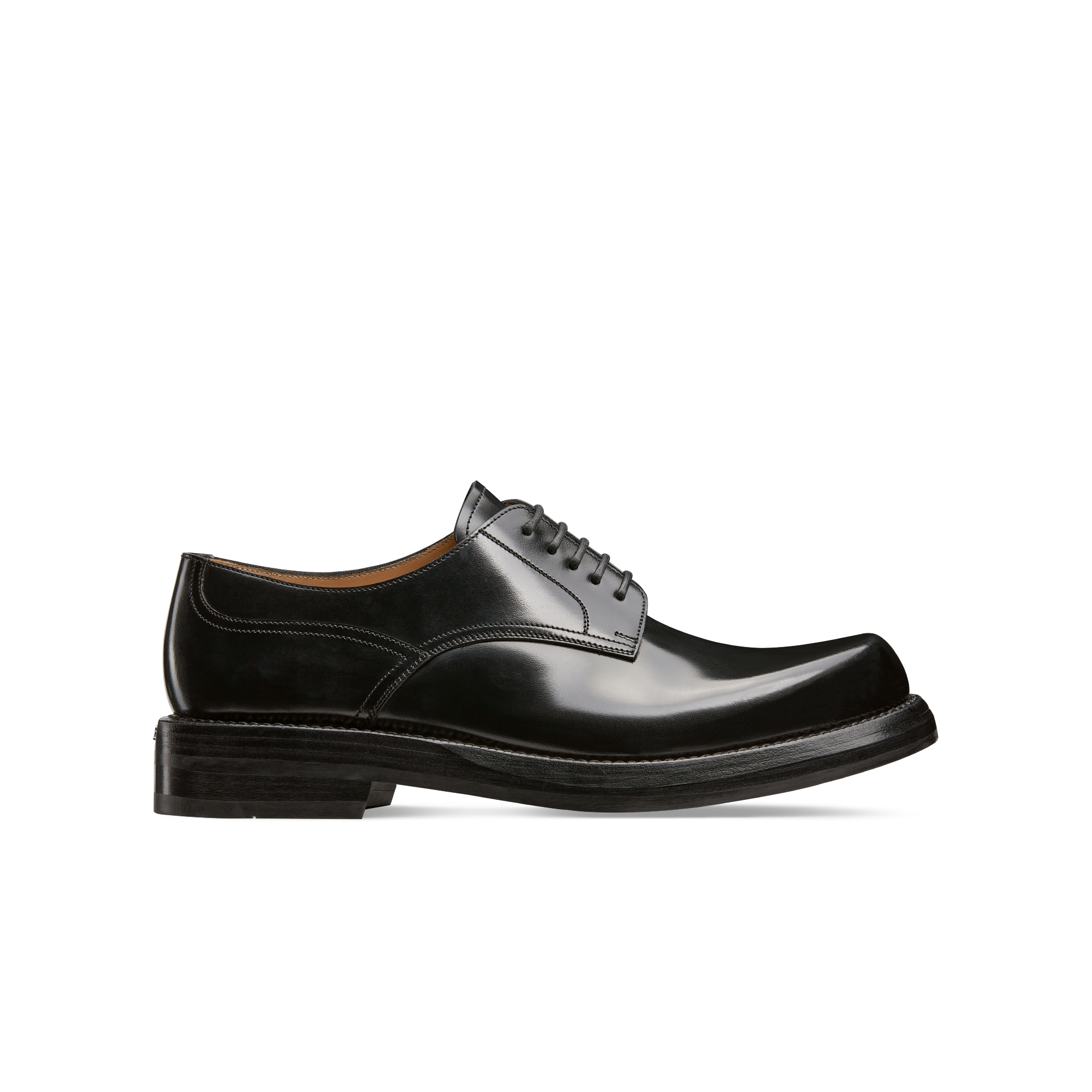 Dior Carlo 德比鞋 黑色抛光牛皮革 E02