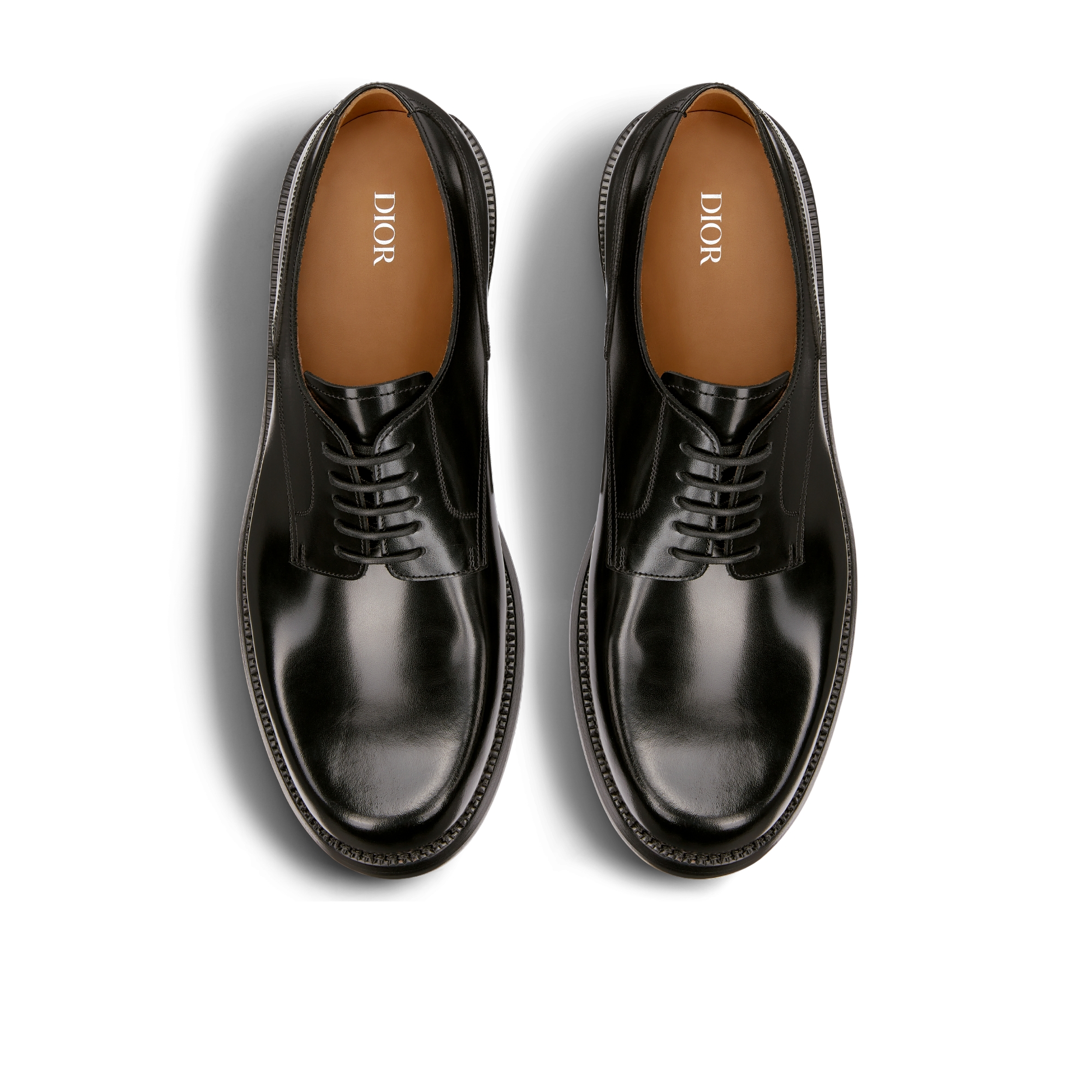 Dior Carlo 德比鞋 黑色抛光牛皮革 E06