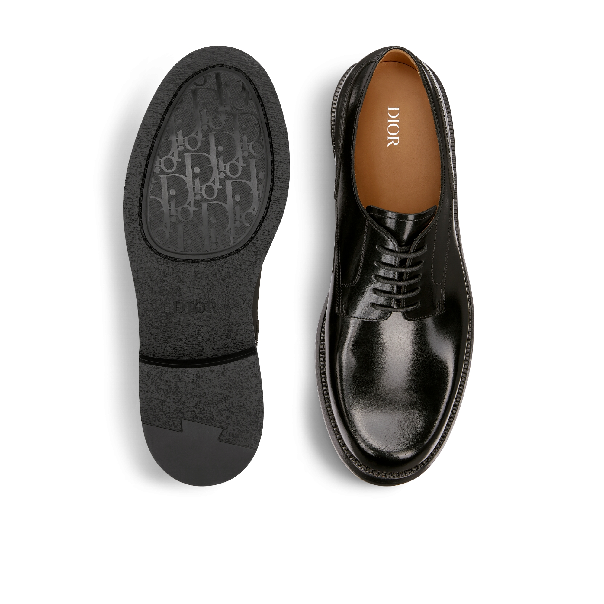 Dior Carlo 德比鞋 黑色抛光牛皮革 E07