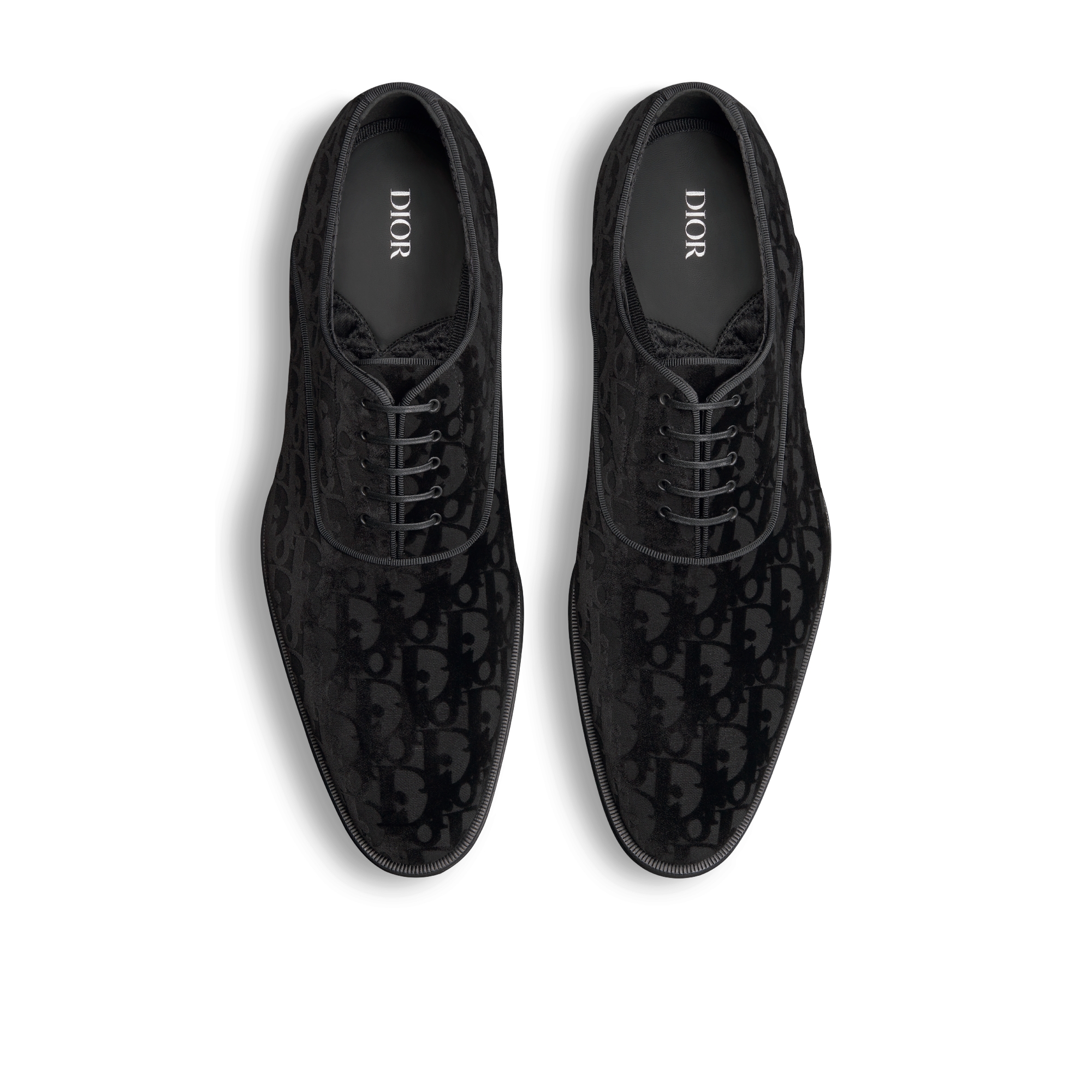 Dior Timeless 牛津鞋 黑色 Oblique 印花天鹅绒 E06