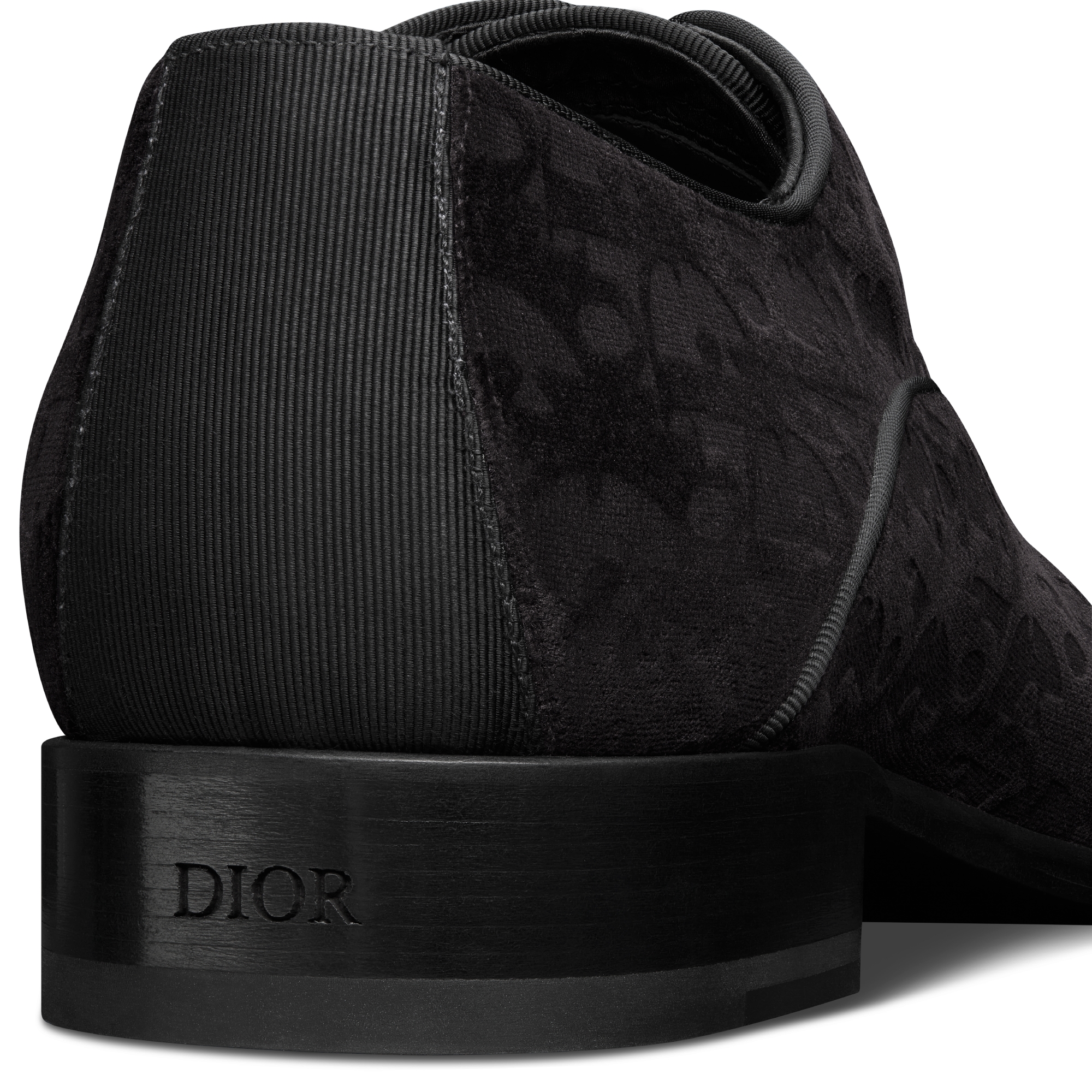 Dior Timeless 牛津鞋 黑色 Oblique 印花天鹅绒 E09