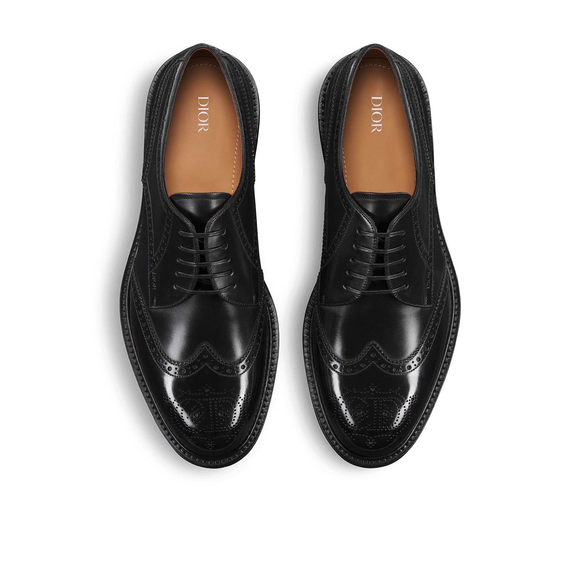 Dior Embassy 布洛克德比鞋 黑色亮面牛皮革 E06