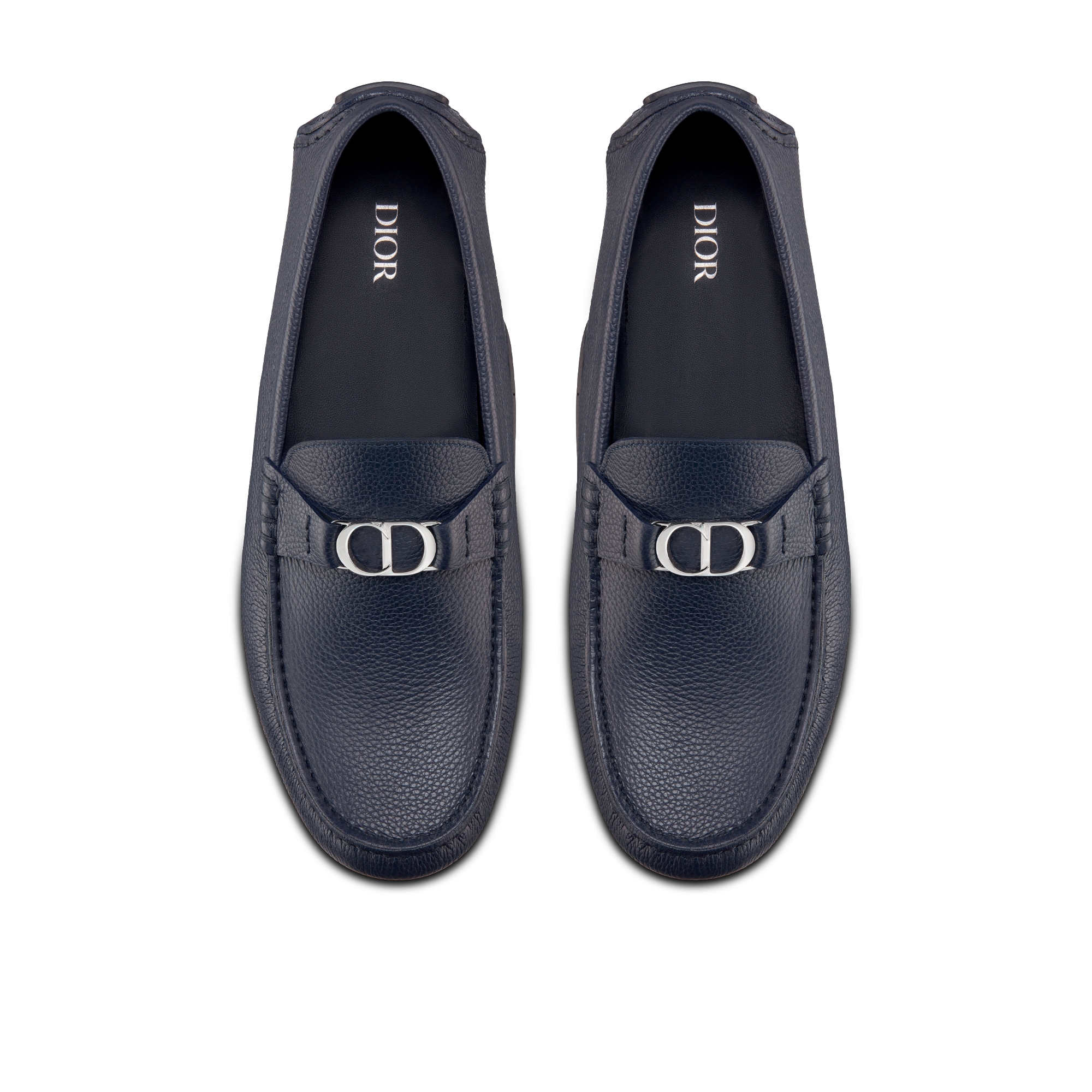 Dior Odéon 便鞋 海军蓝色粒面牛皮革 E06