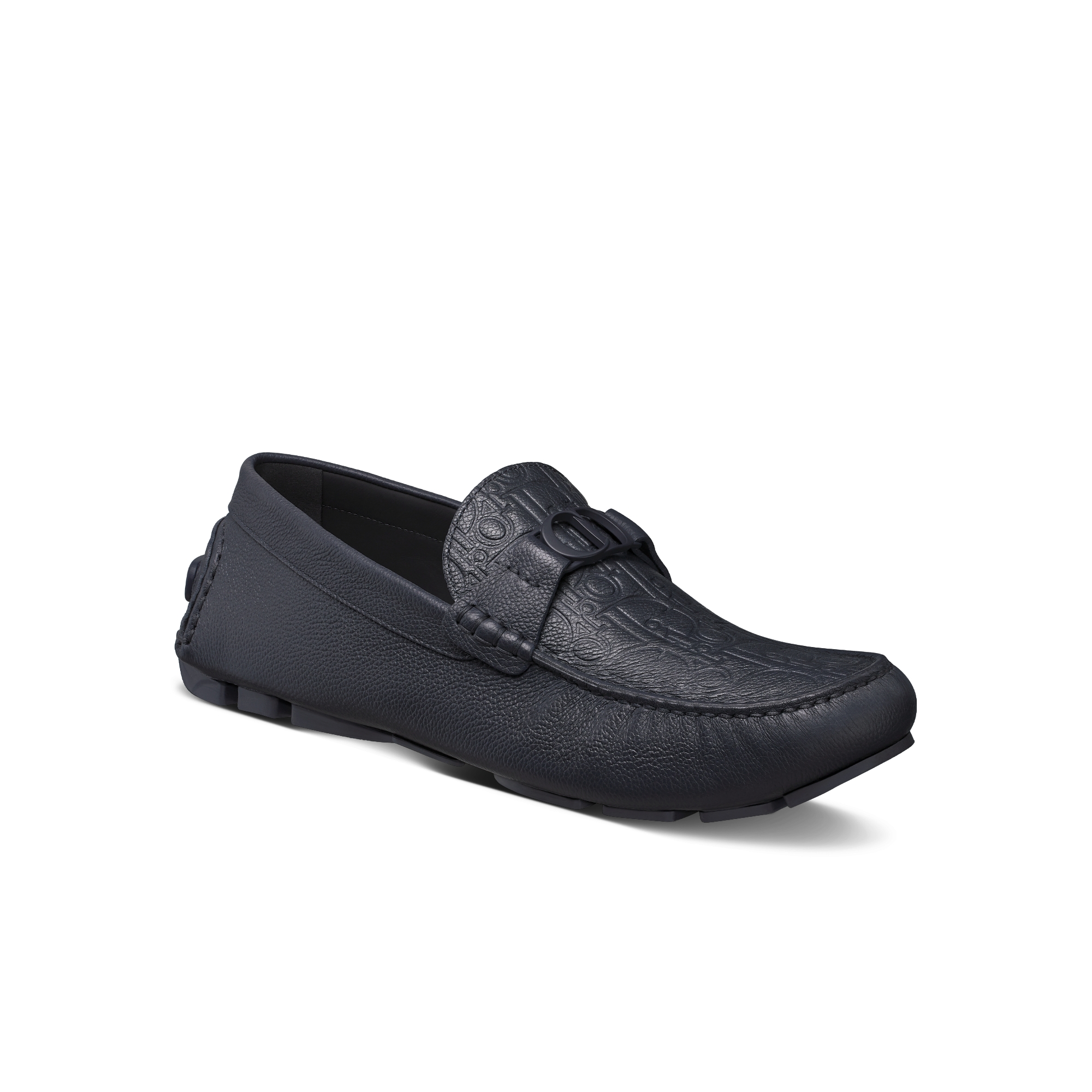 Dior Odéon 便鞋 海军蓝色粒面牛皮革和海军蓝色 Dior Gravity 印花效果皮革 E03