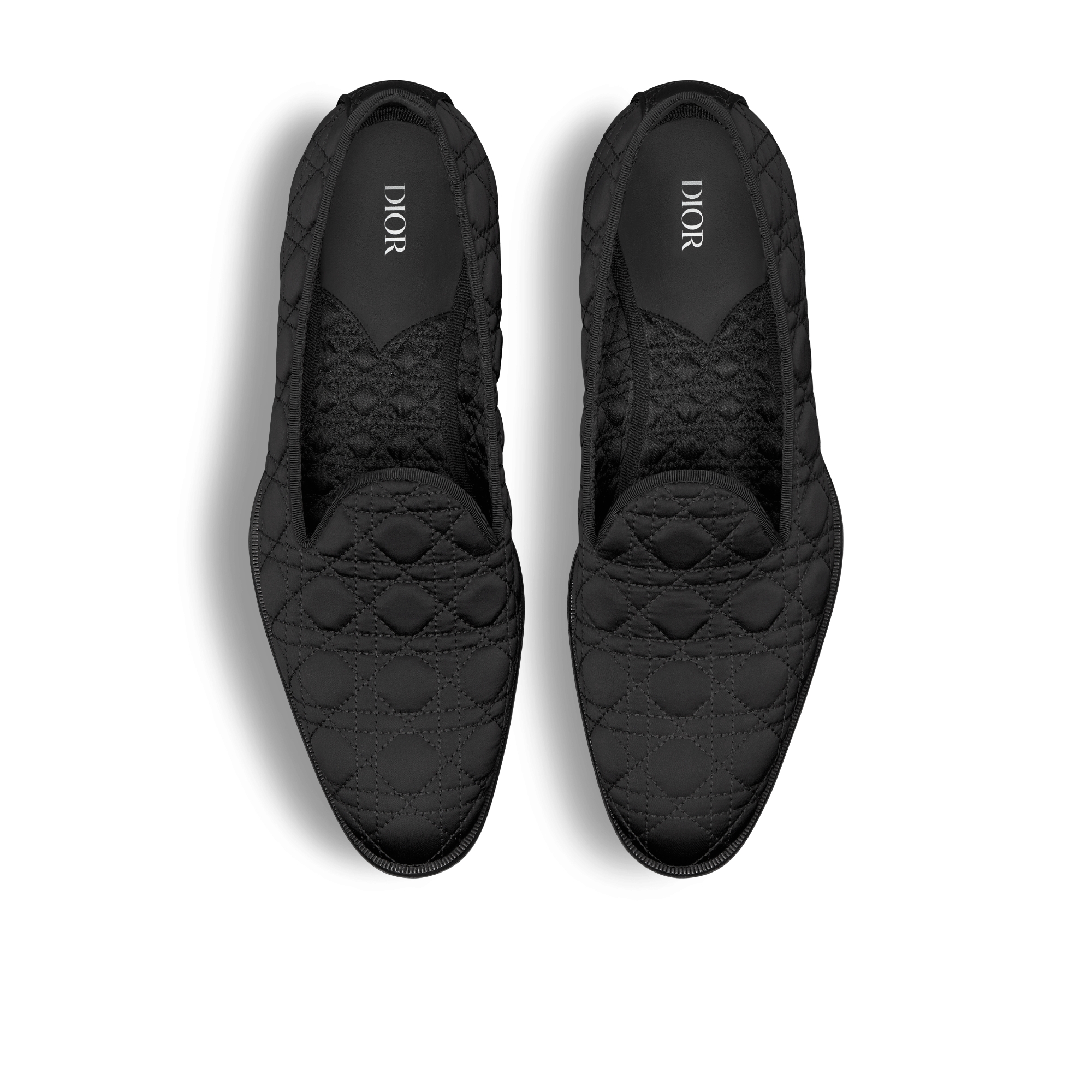 Dior Timeless 乐福鞋 黑色 Kumo 藤格纹缎面饰面尼龙面料 E06