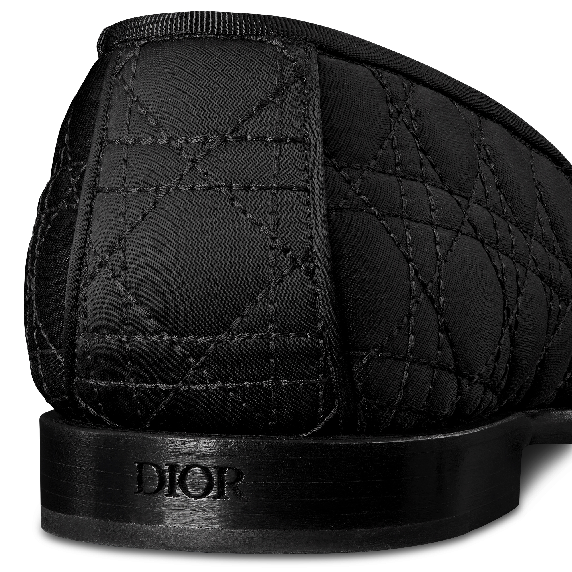 Dior Timeless 乐福鞋 黑色 Kumo 藤格纹缎面饰面尼龙面料 E09
