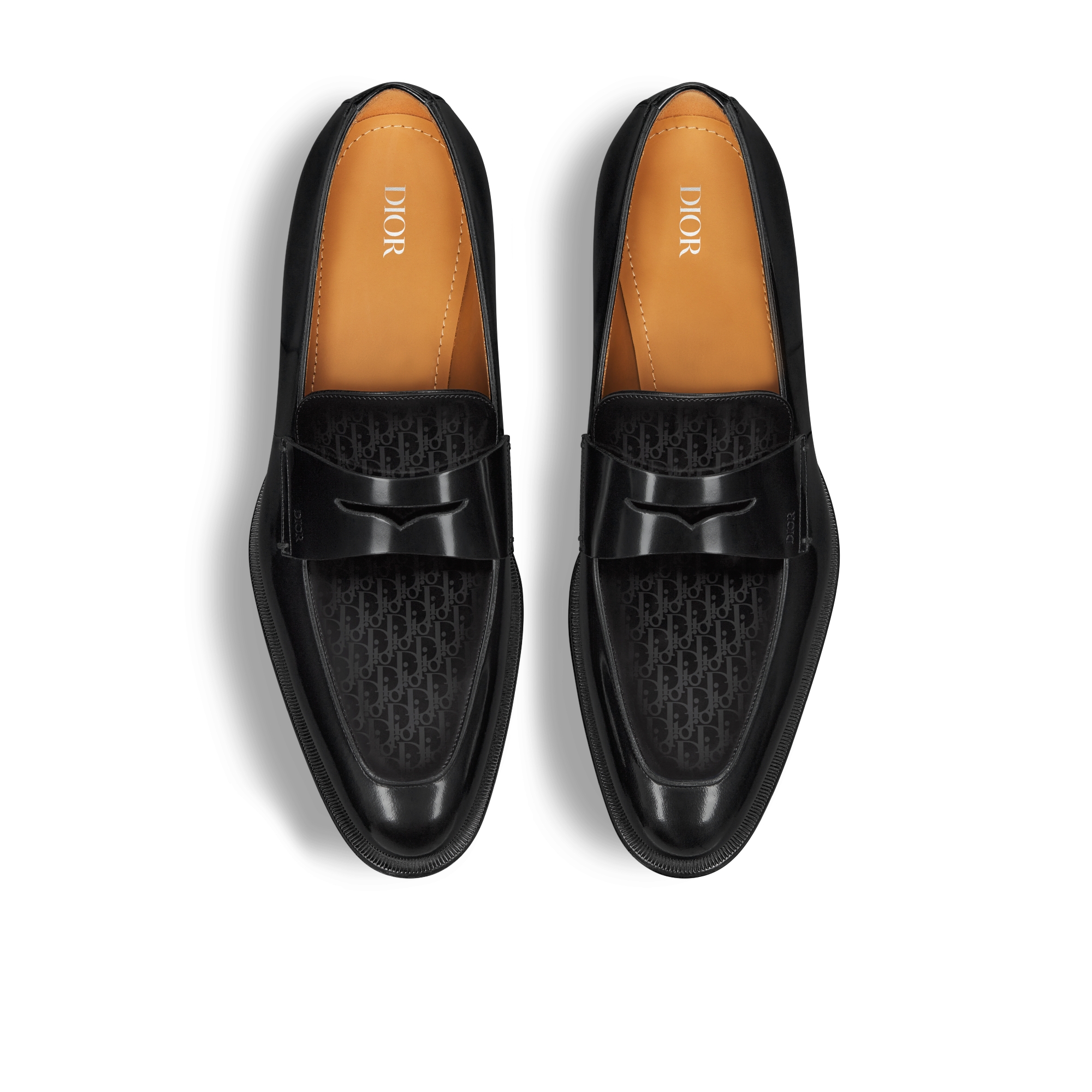 Dior Timeless 乐福鞋 黑色抛光牛皮革渐变效果 Oblique 印花 E06