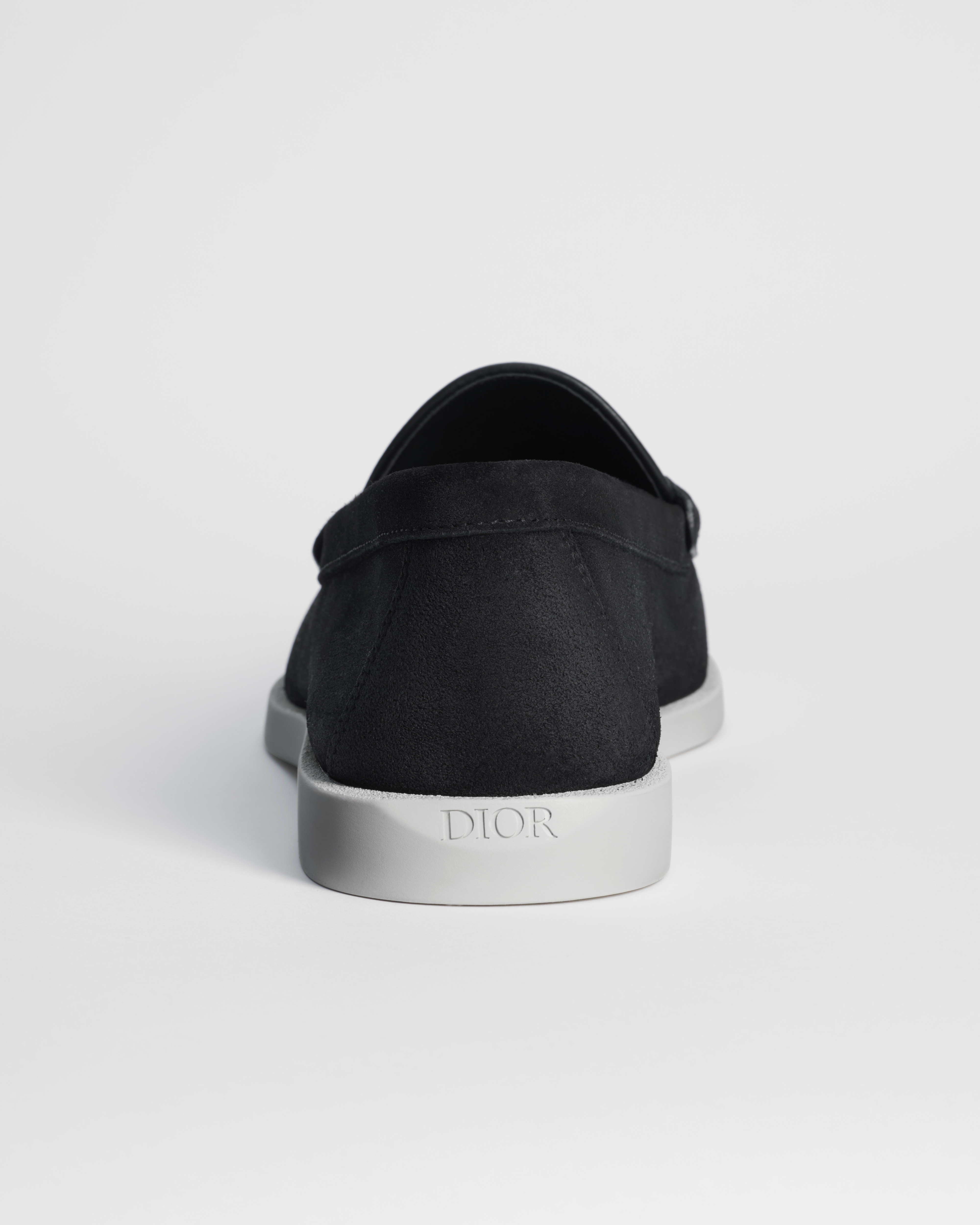 Dior Granville 乐福鞋 黑色绒面革和 Oblique 印花面料 E08
