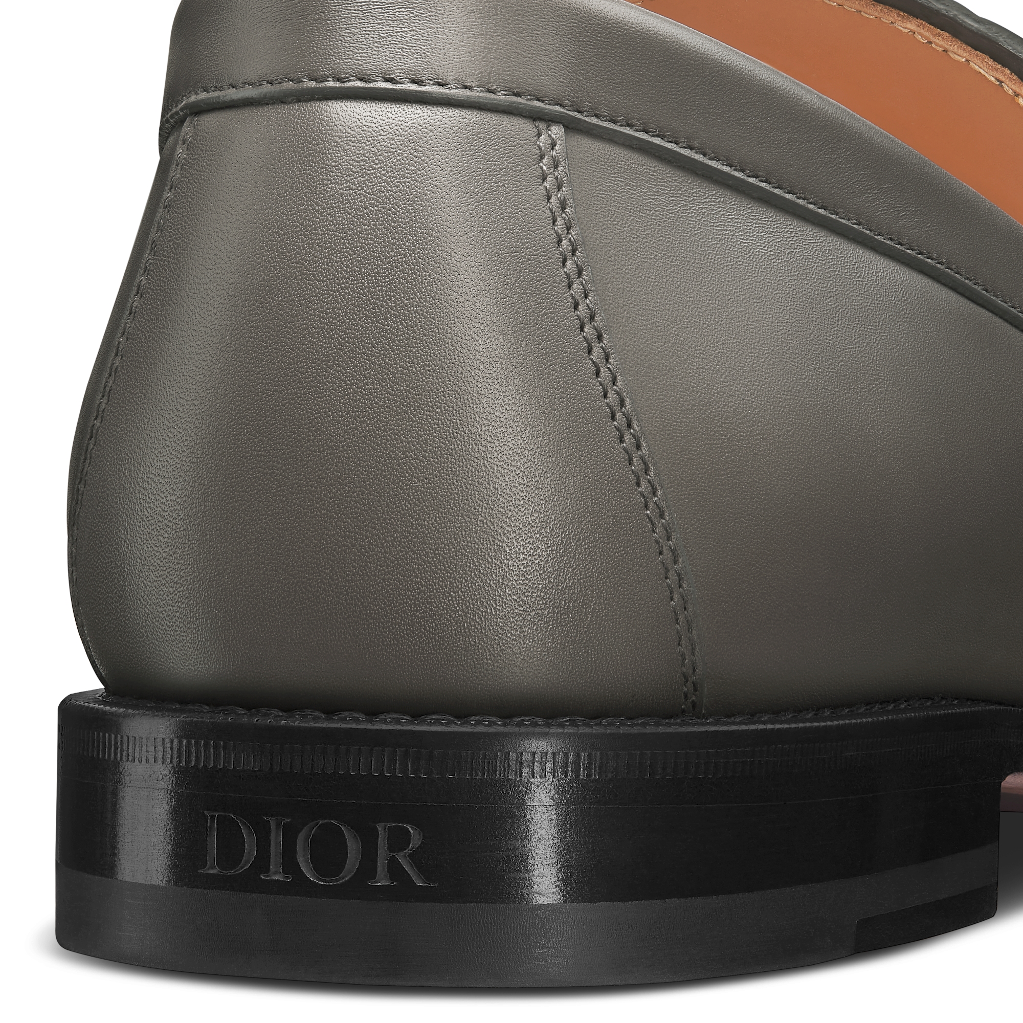 Dior Granville 乐福鞋 灰色光滑牛皮革和灰色 Dior Gravity 印花效果皮革 E09