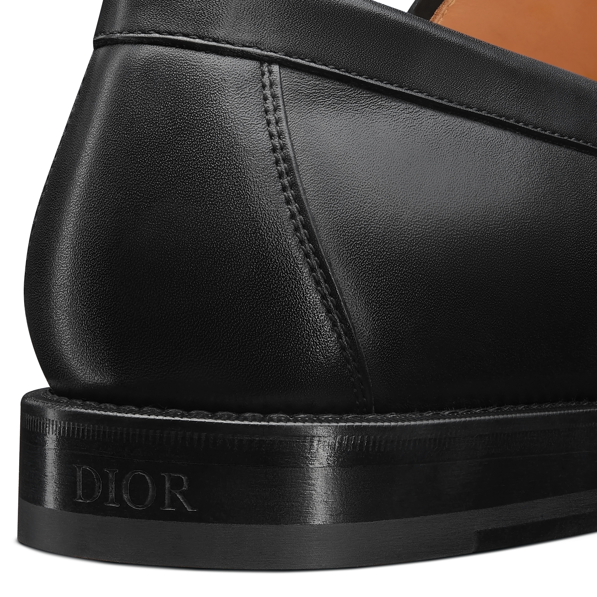 Dior Granville 乐福鞋 黑色光滑牛皮革和黑色 Dior Gravity 印花效果皮革 E09