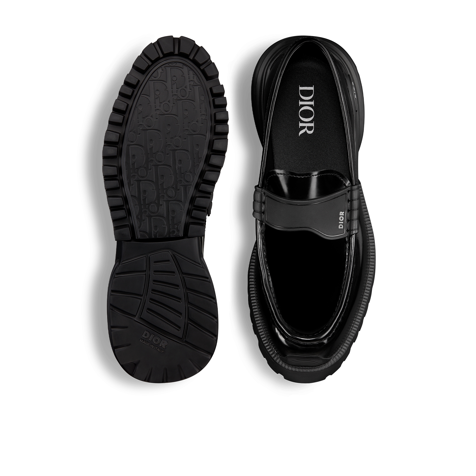 Dior Combat 乐福鞋 黑色抛光牛皮革 E07