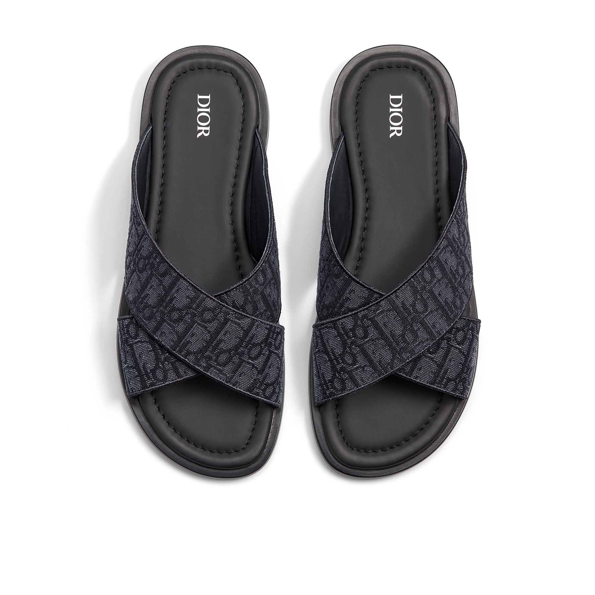 Dior Alias 凉鞋 黑色 Oblique 印花面料 E06