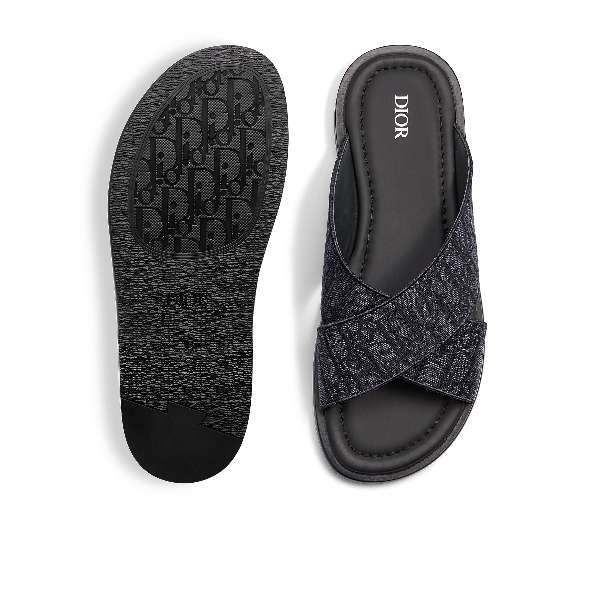 Dior Alias 凉鞋 黑色 Oblique 印花面料 E10