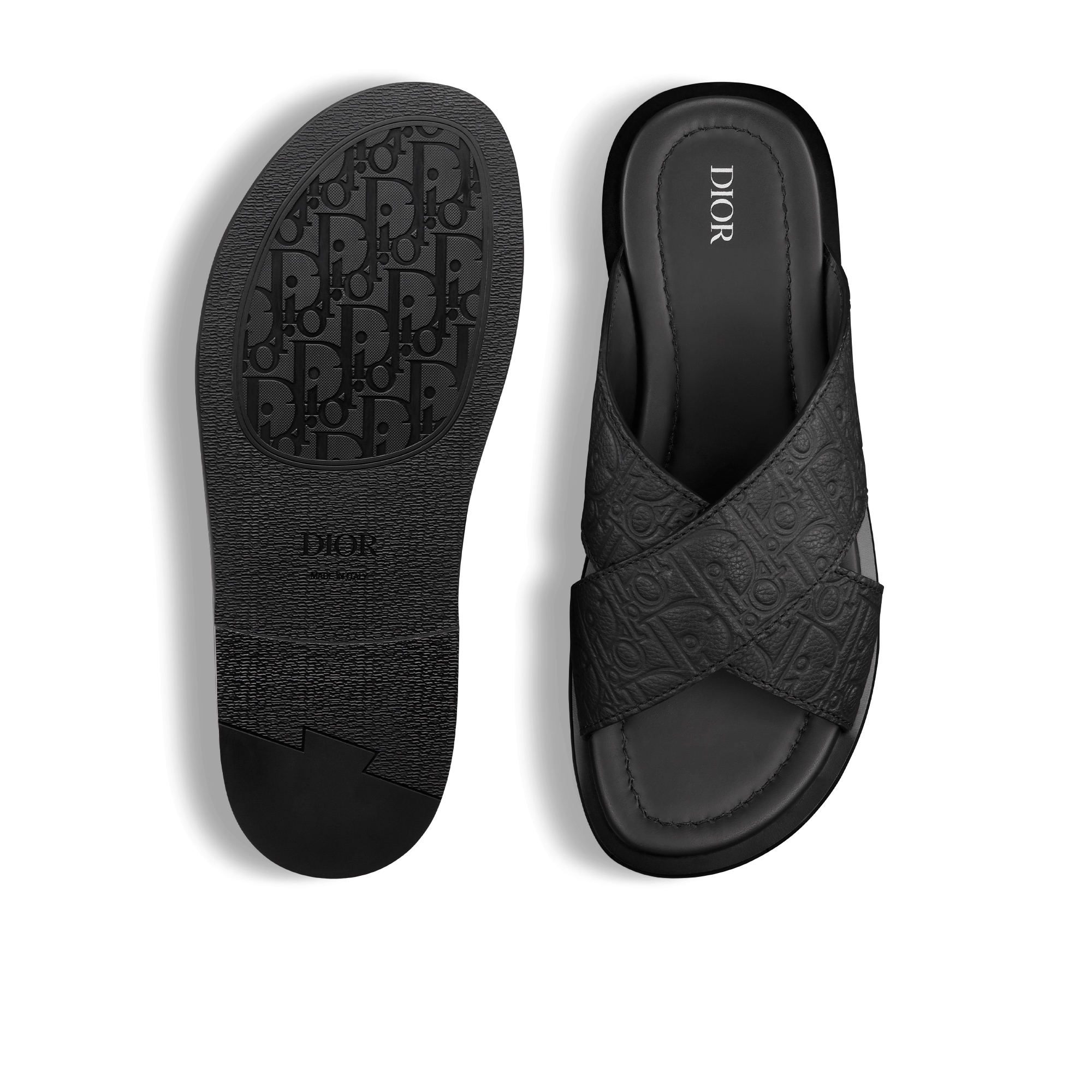 Dior Alias 凉鞋 黑色 Dior Gravity 印花效果皮革 E07