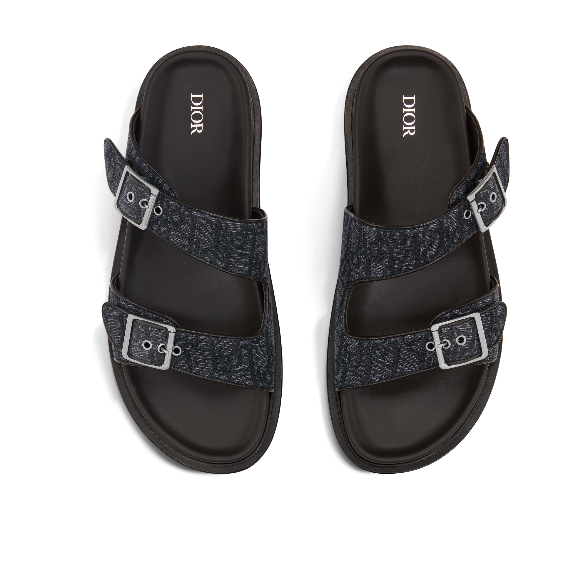 Dior Aqua 凉鞋 黑色 Oblique 印花面料 E06