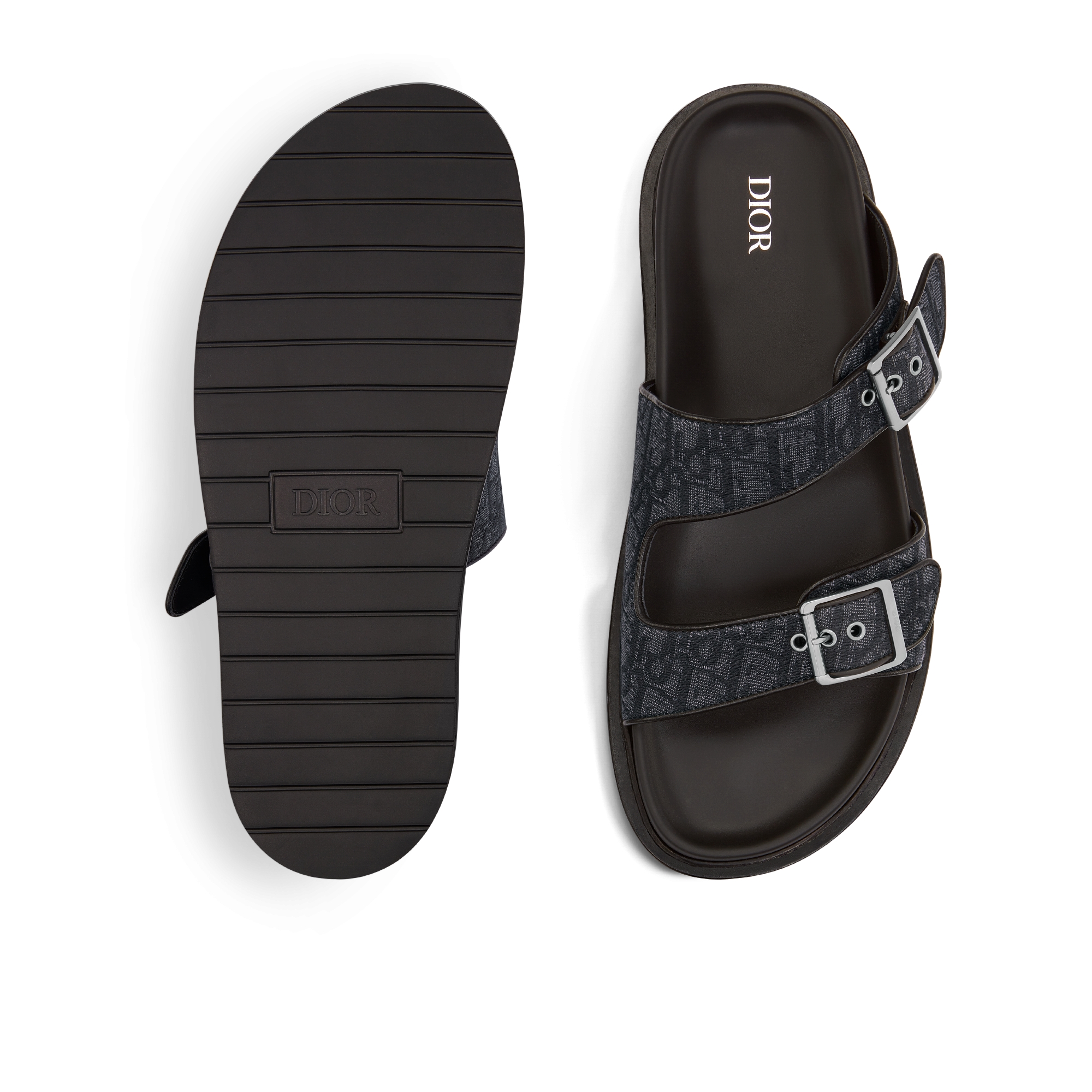 Dior Aqua 凉鞋 黑色 Oblique 印花面料 E10