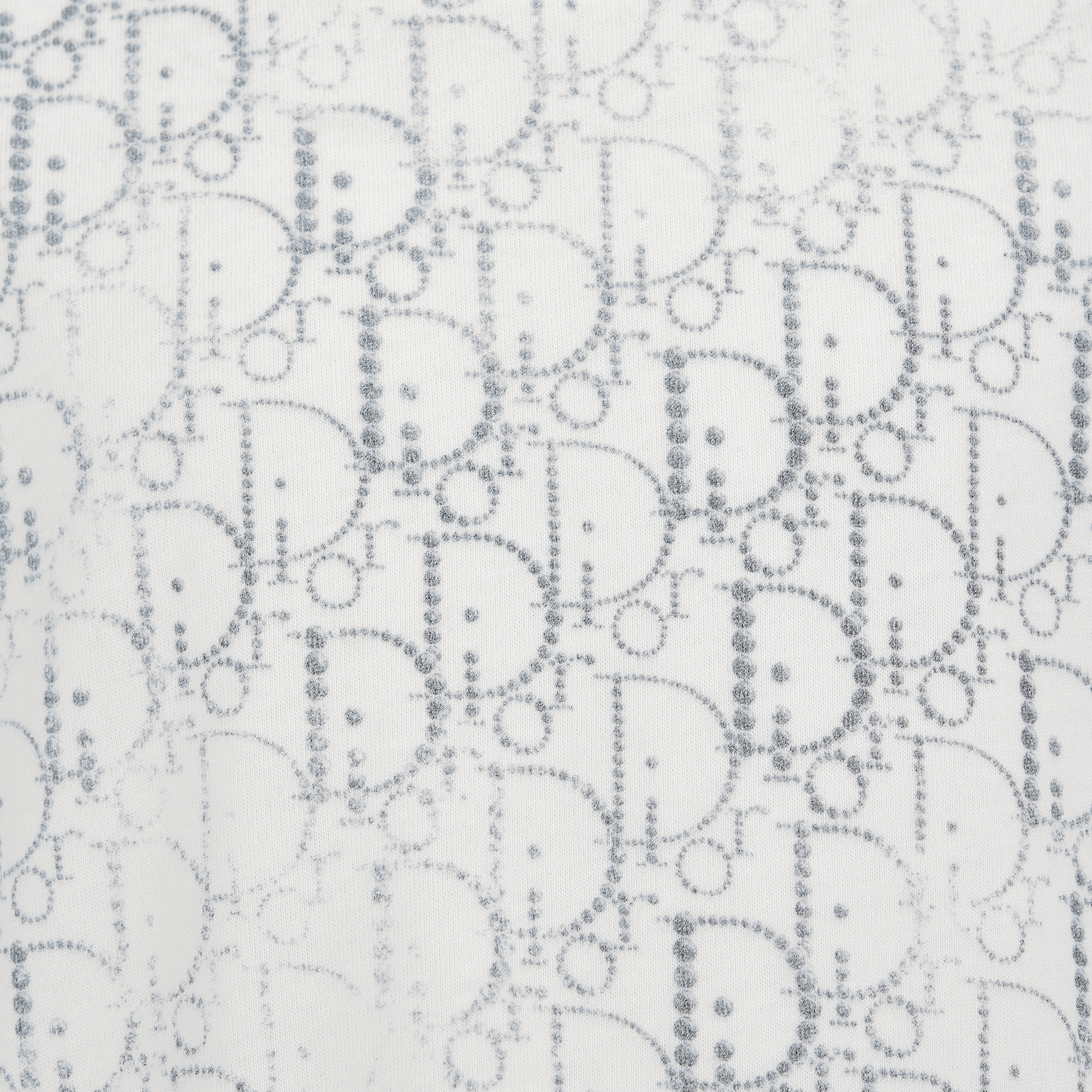 儿童 T 恤 象牙色棉质平纹针织面料银色调珠饰效果 Oblique 印花 E09