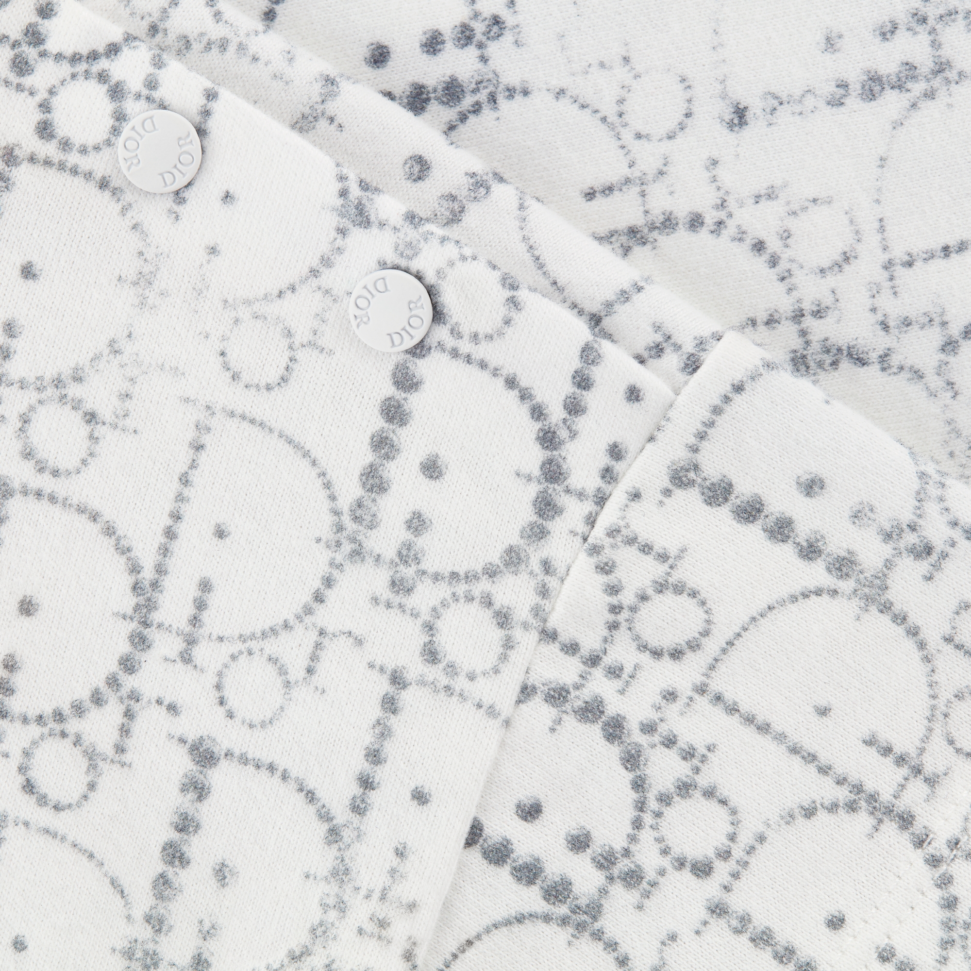 婴幼儿 T 恤 象牙色棉质平纹针织面料银色调珠饰效果 Oblique 印花 E09