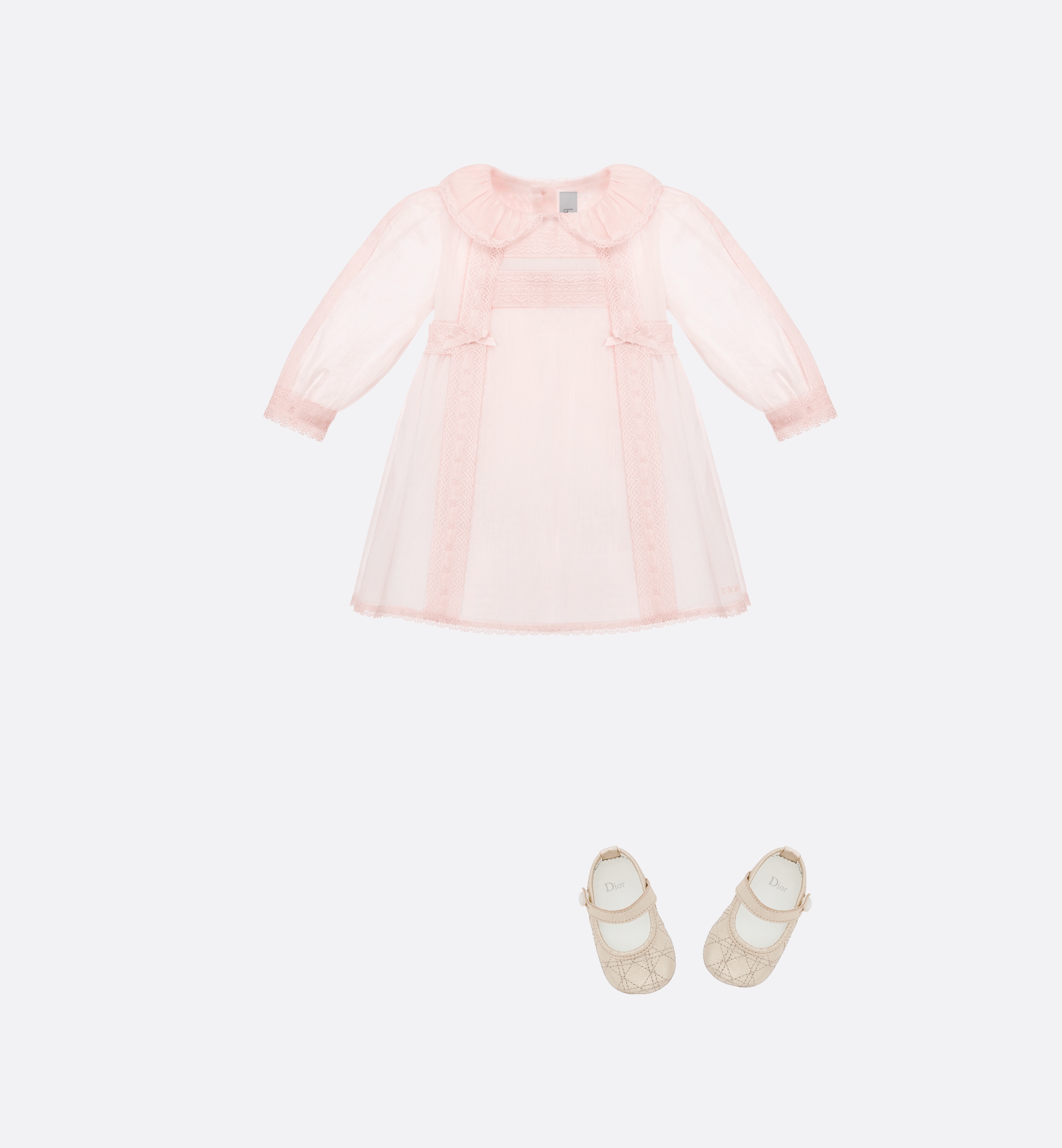 婴幼儿芭蕾鞋 金色调牛皮革藤格纹 E12