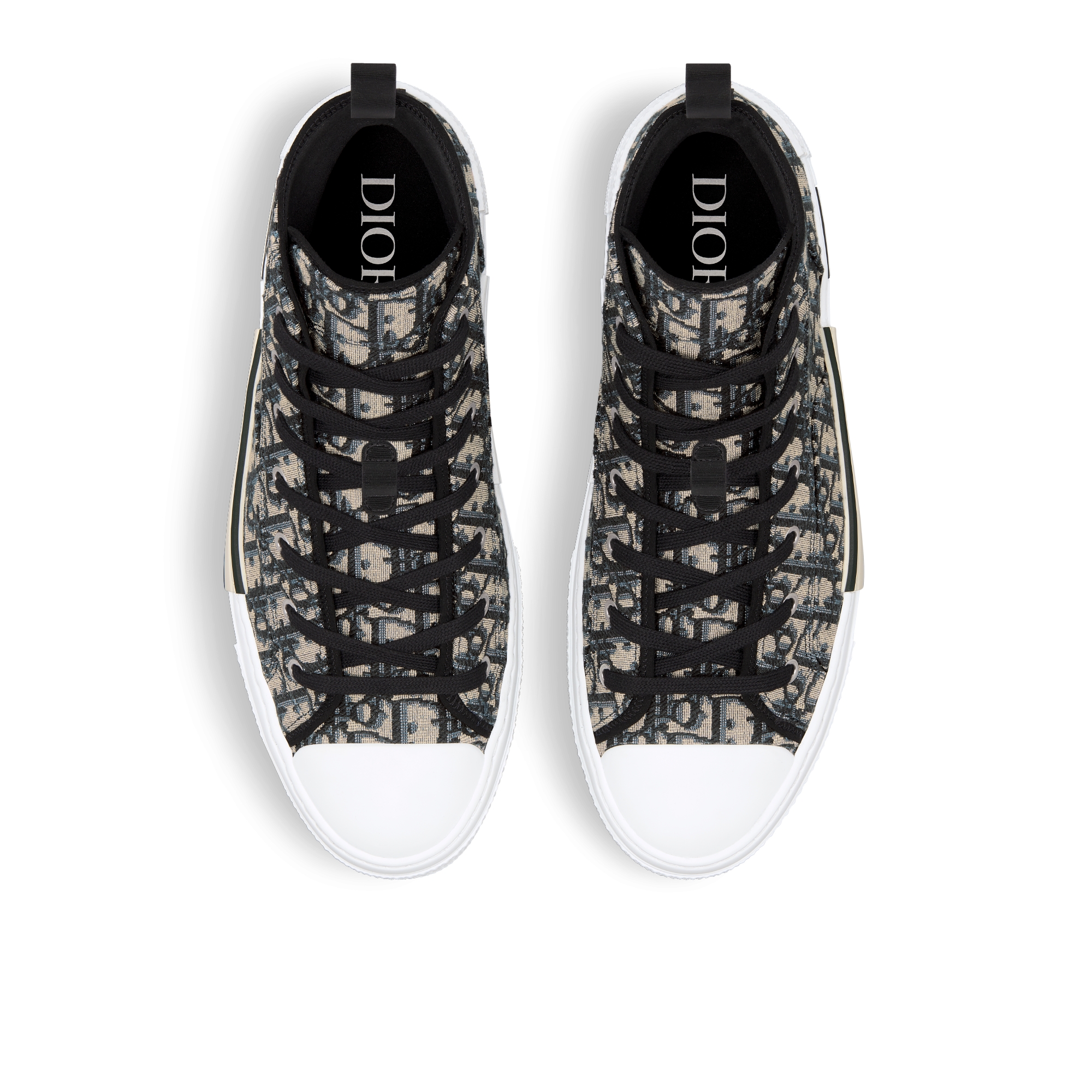 B23 League 高帮运动鞋 米色和黑色 Oblique 印花面料 E06