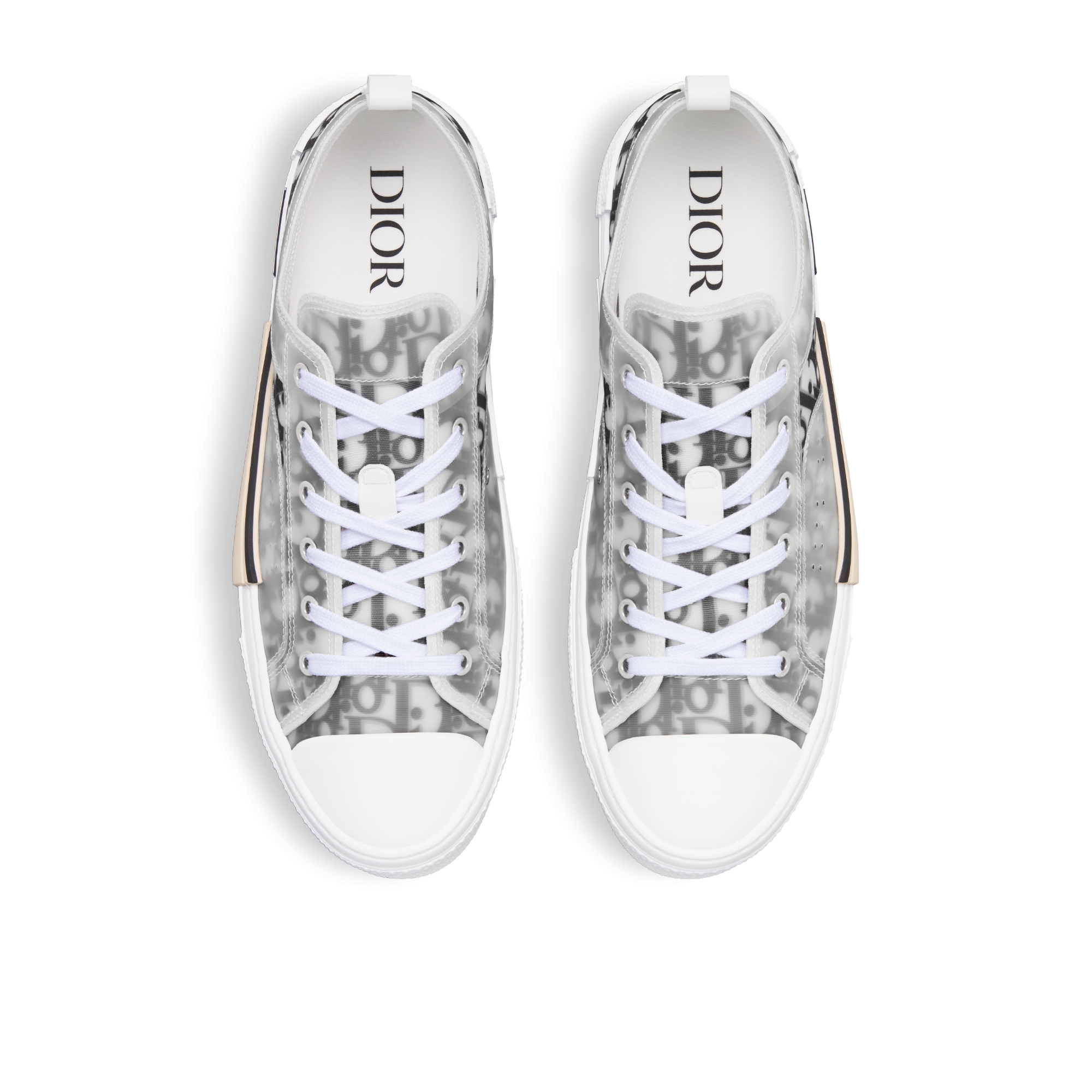 B23 League 低帮运动鞋 白色和黑色 Oblique 印花帆布 E06