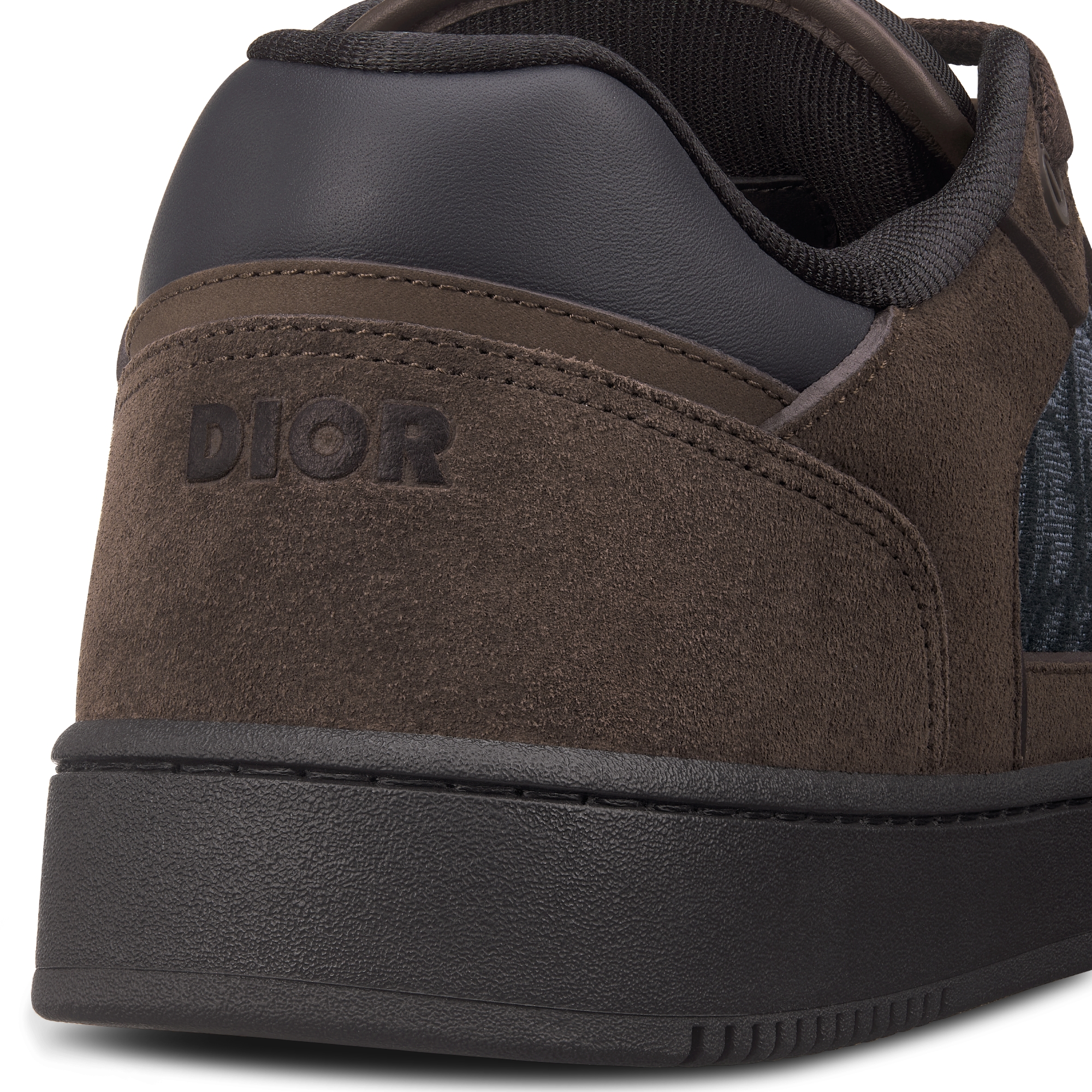 B27 Uptown 低帮运动鞋 深棕色绒面革、黑色光滑牛皮革和黑色 Oblique 印花面料 E09